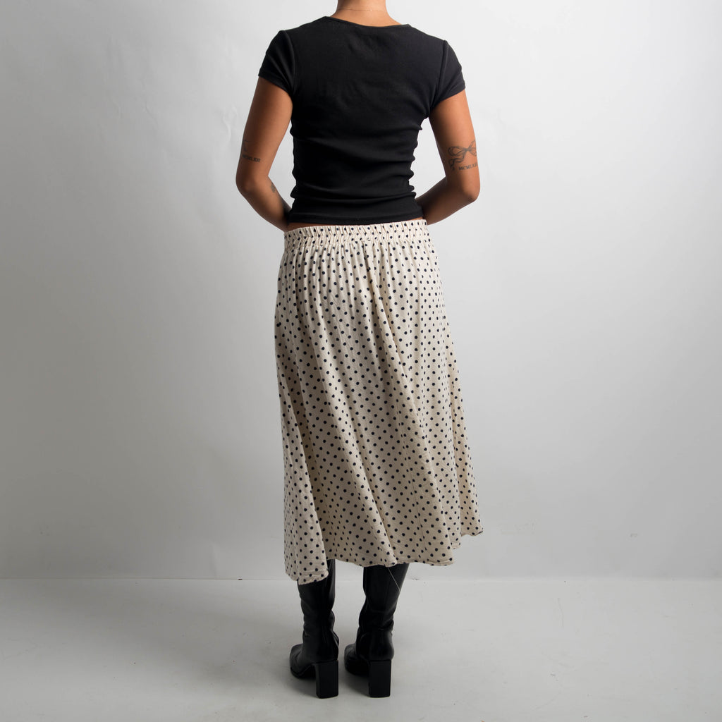 CREAM POLKA DOT SKIRT