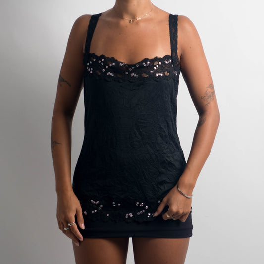 SEQUIN LACE TRIM CAMISOLE