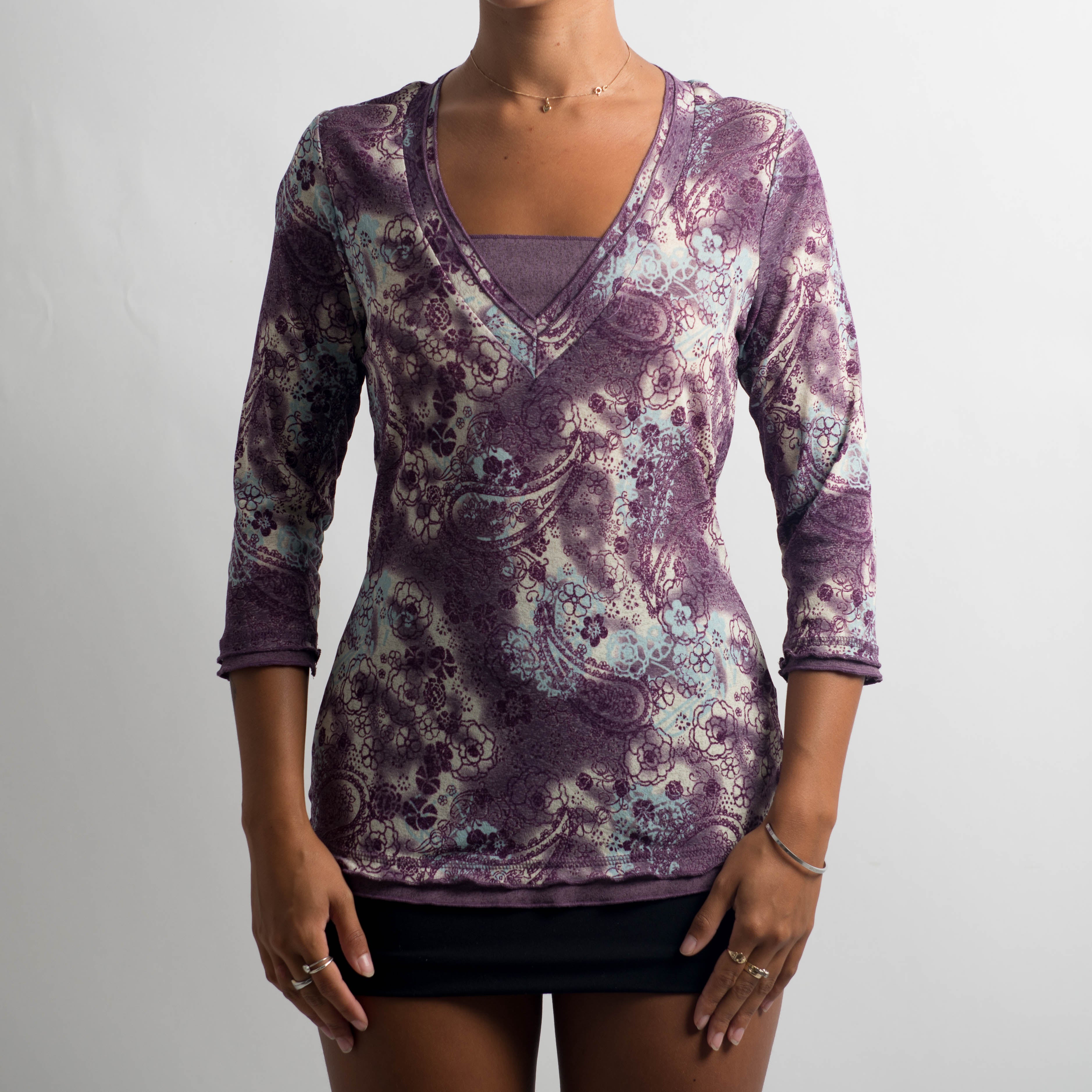 PURPLE MESH PATTERN TOP