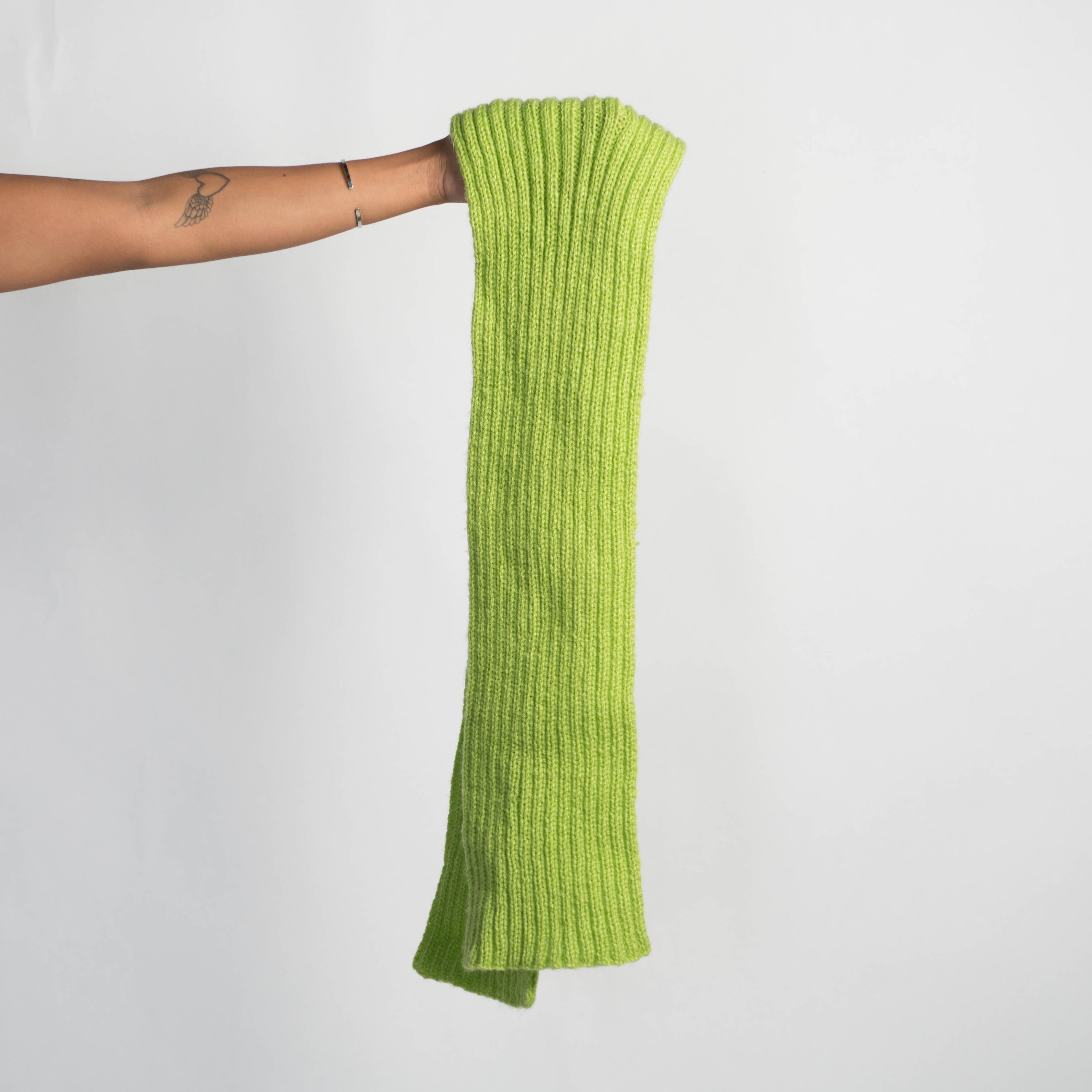 LIME GREEN KNIT SCARF