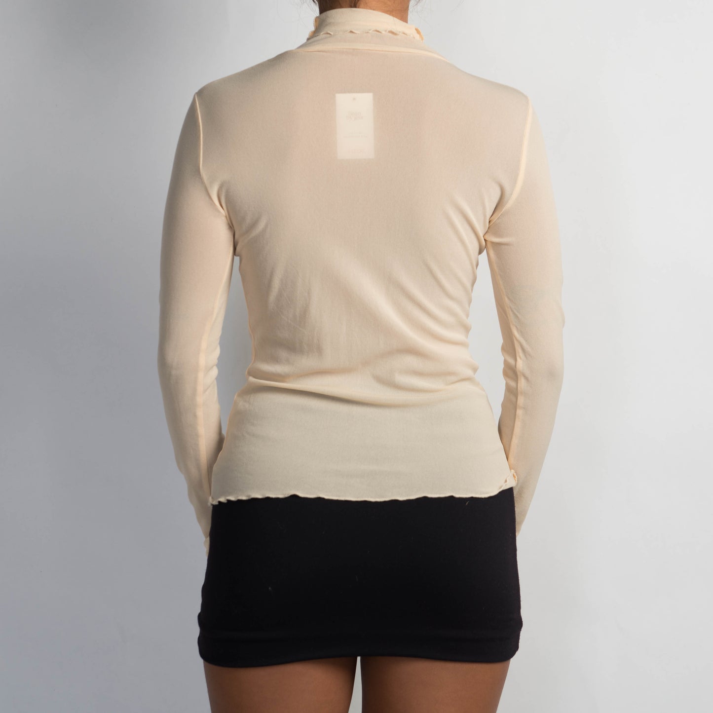 NUDE SHEER LONG SLEEVE TOP