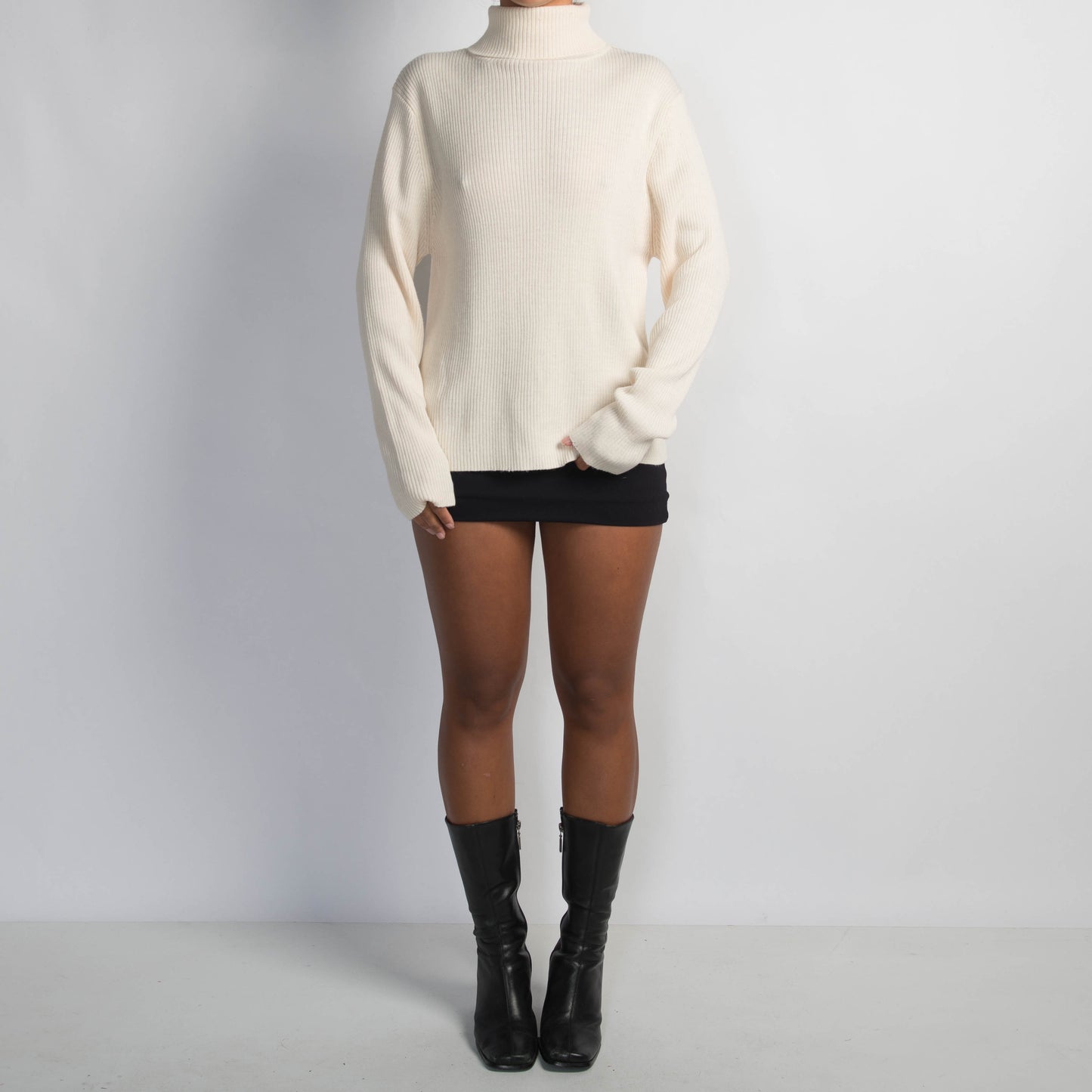 CREAM RIB KNIT TOP