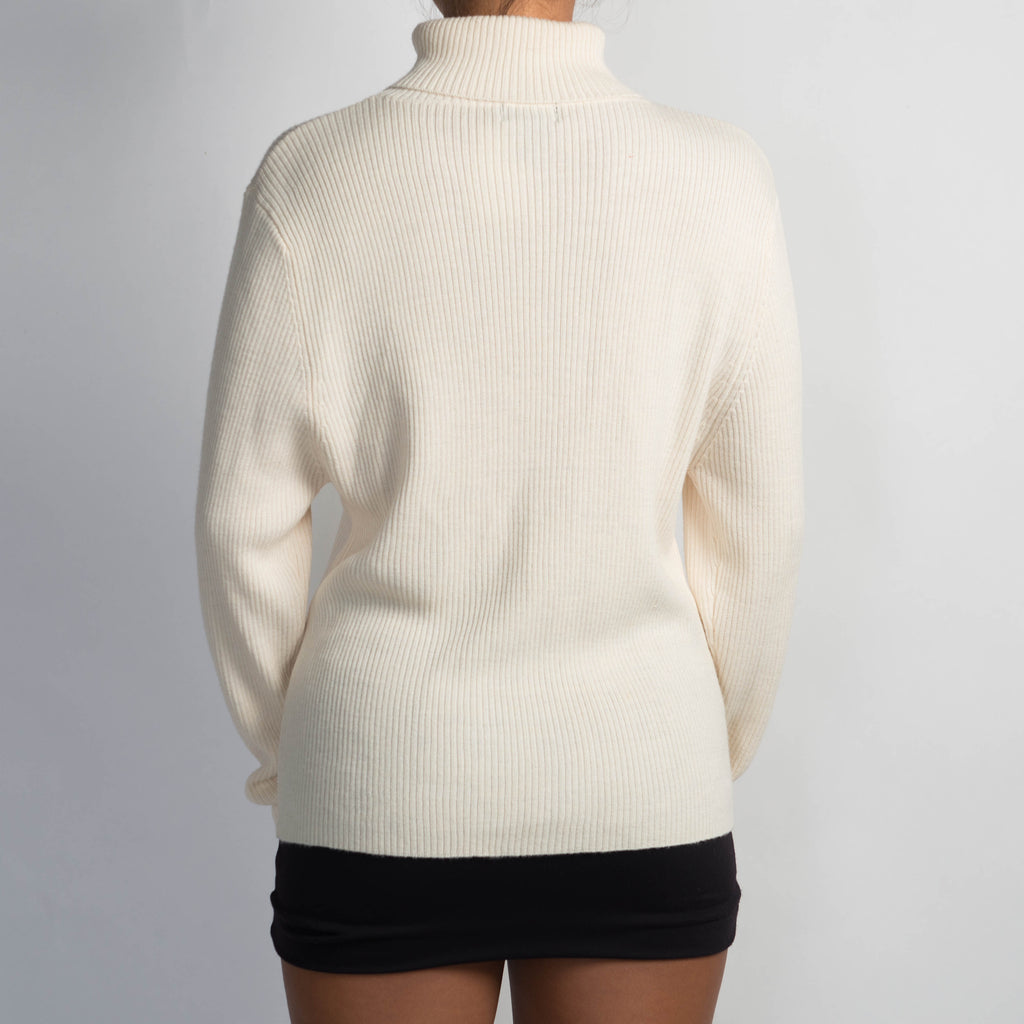 CREAM RIB KNIT TOP