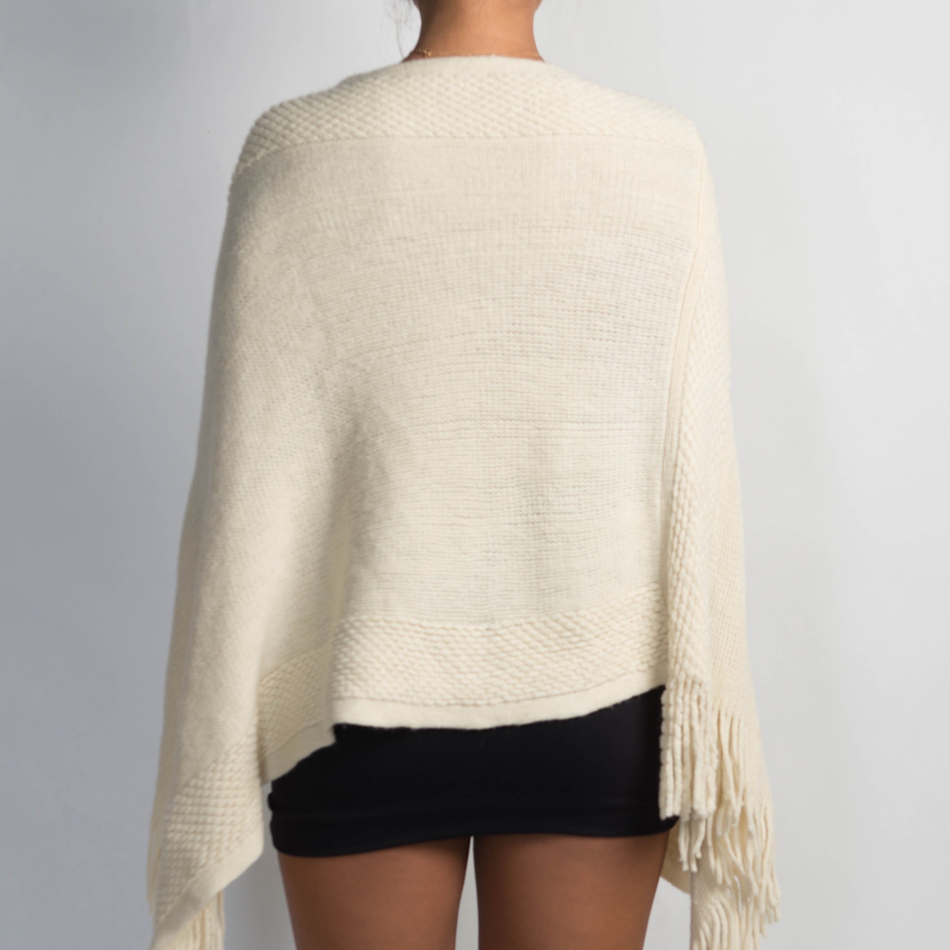 CREAM KNIT PONCHO