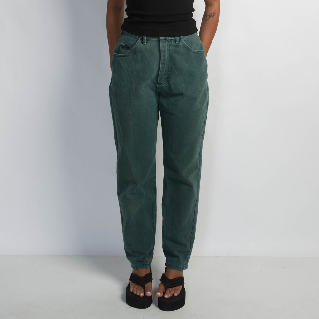 GREEN TAPERED JEANS