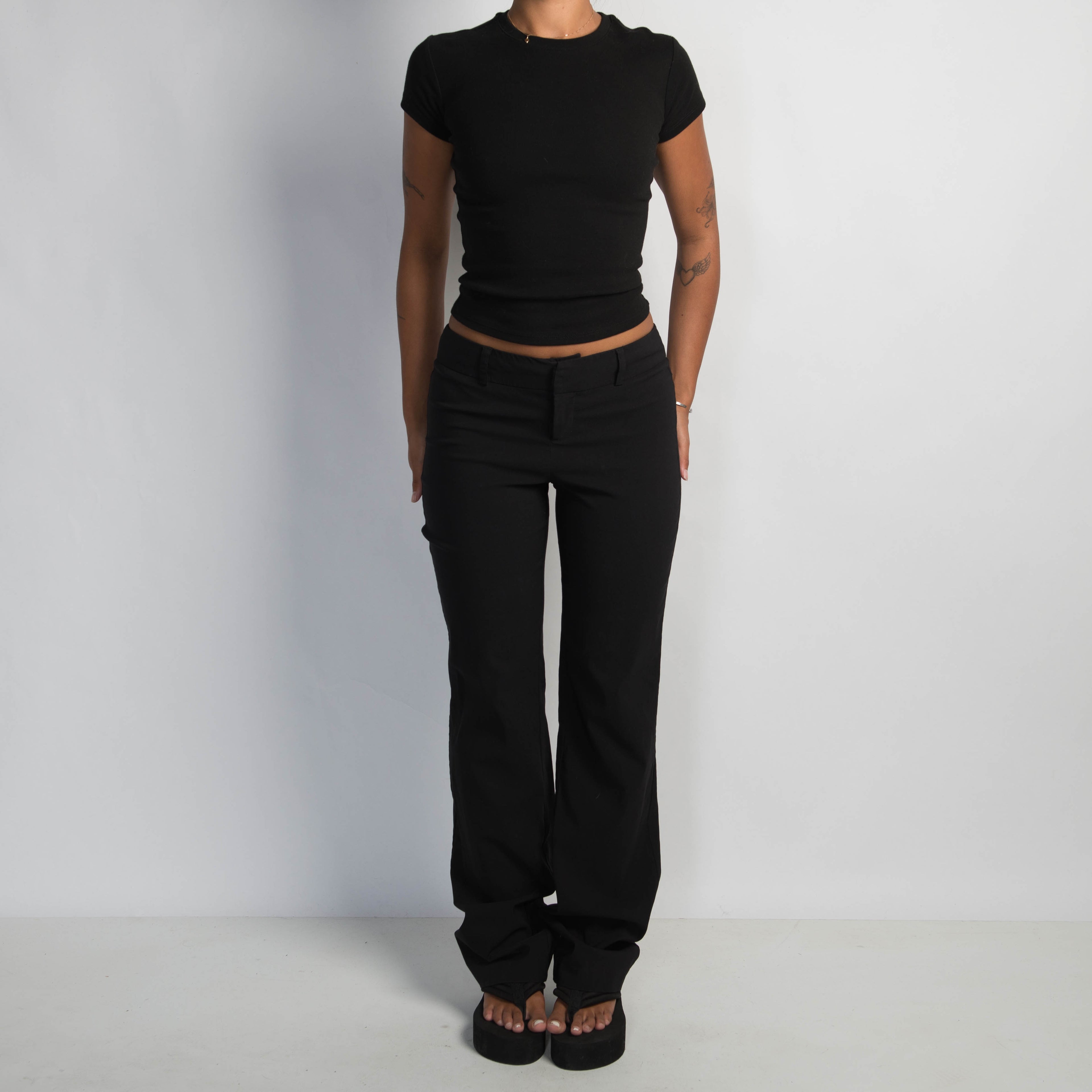BLACK BOOTCUT TROUSERS