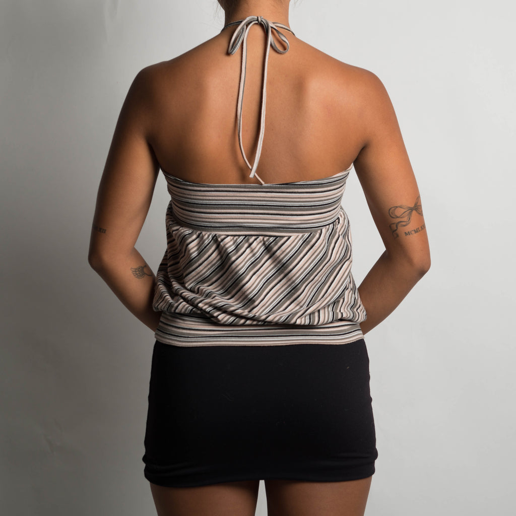 STRIPE HALTER TOP