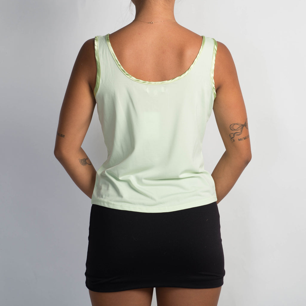 LIME GREEN RIBBON TOP