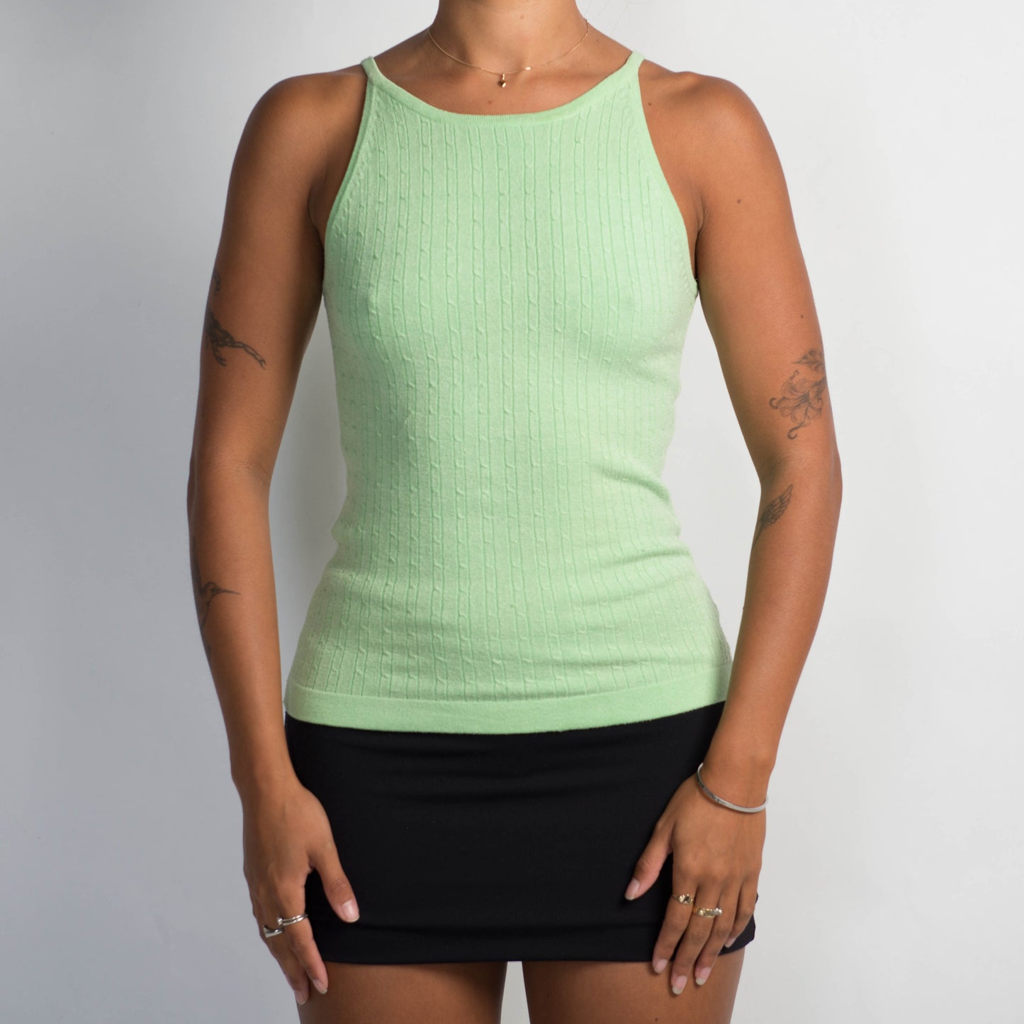 GREEN TEXTURED TANK TOP