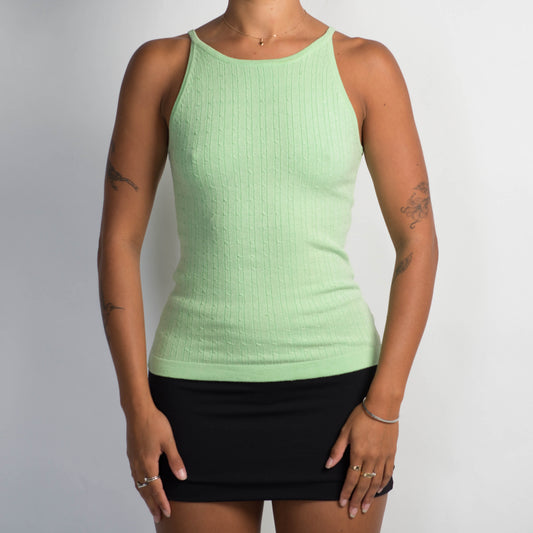 GREEN TEXTURED TANK TOP