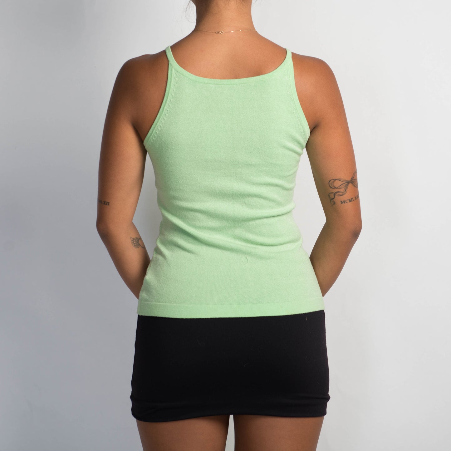 GREEN TEXTURED TANK TOP