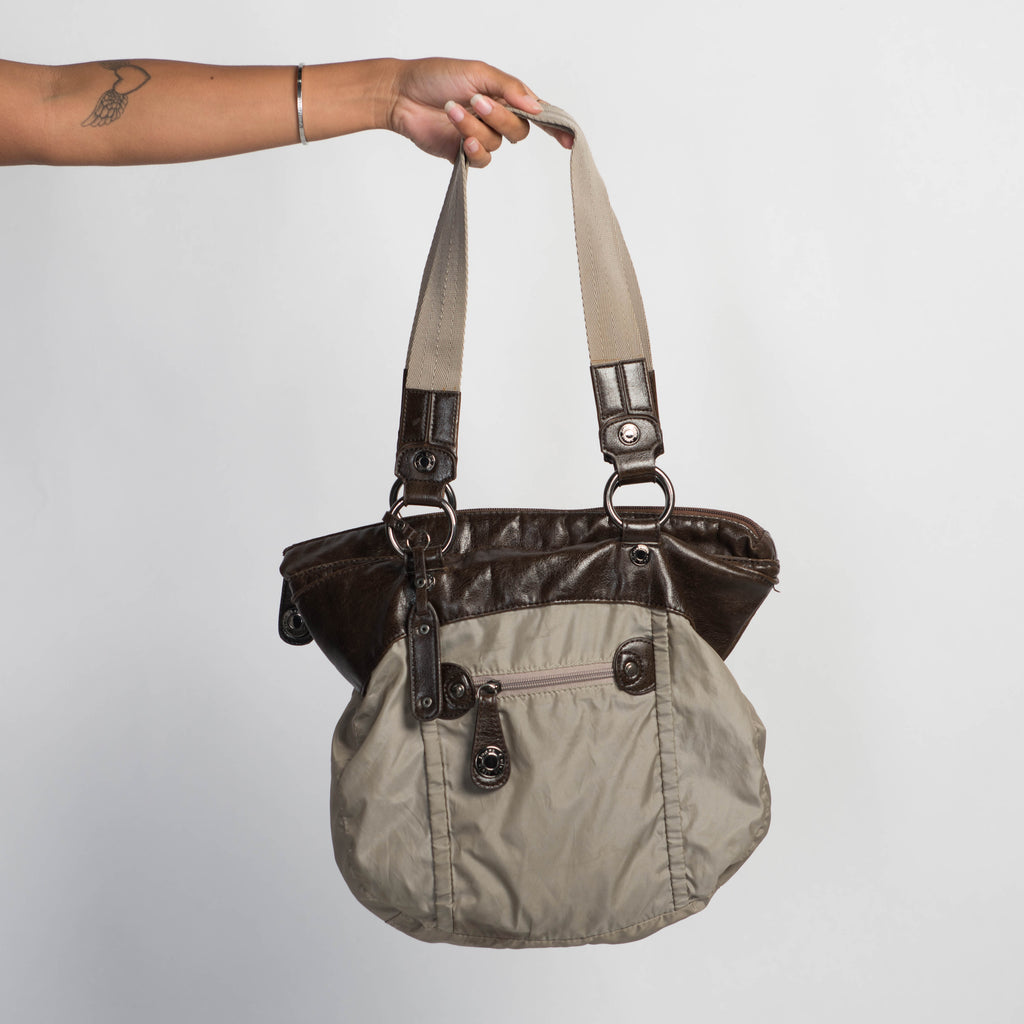 DOUBLE HANDLE SHOULDER BAG