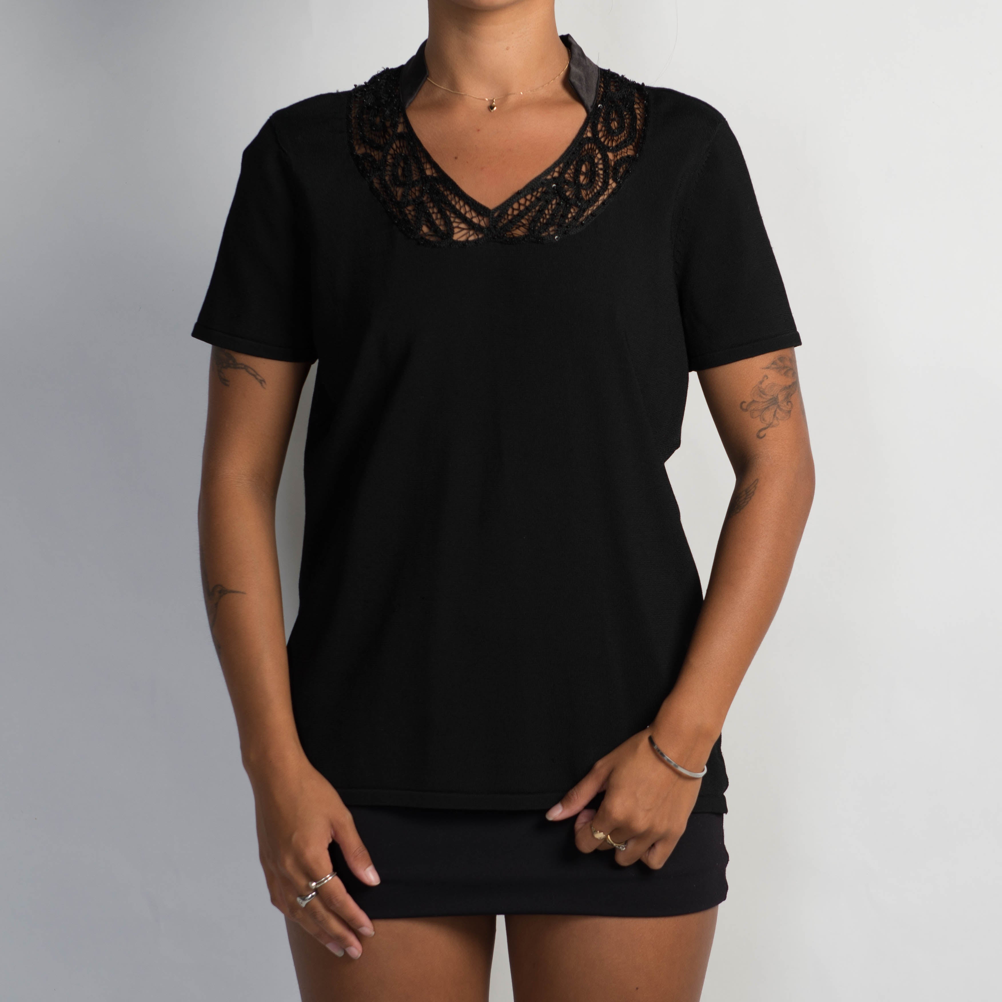 BLACK BEADED TOP