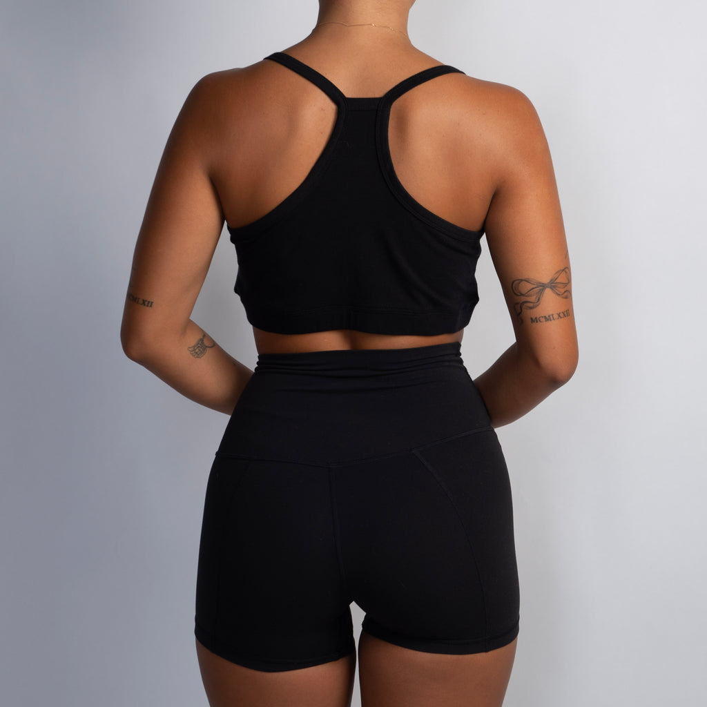 BLACK COTTON CROP TOP
