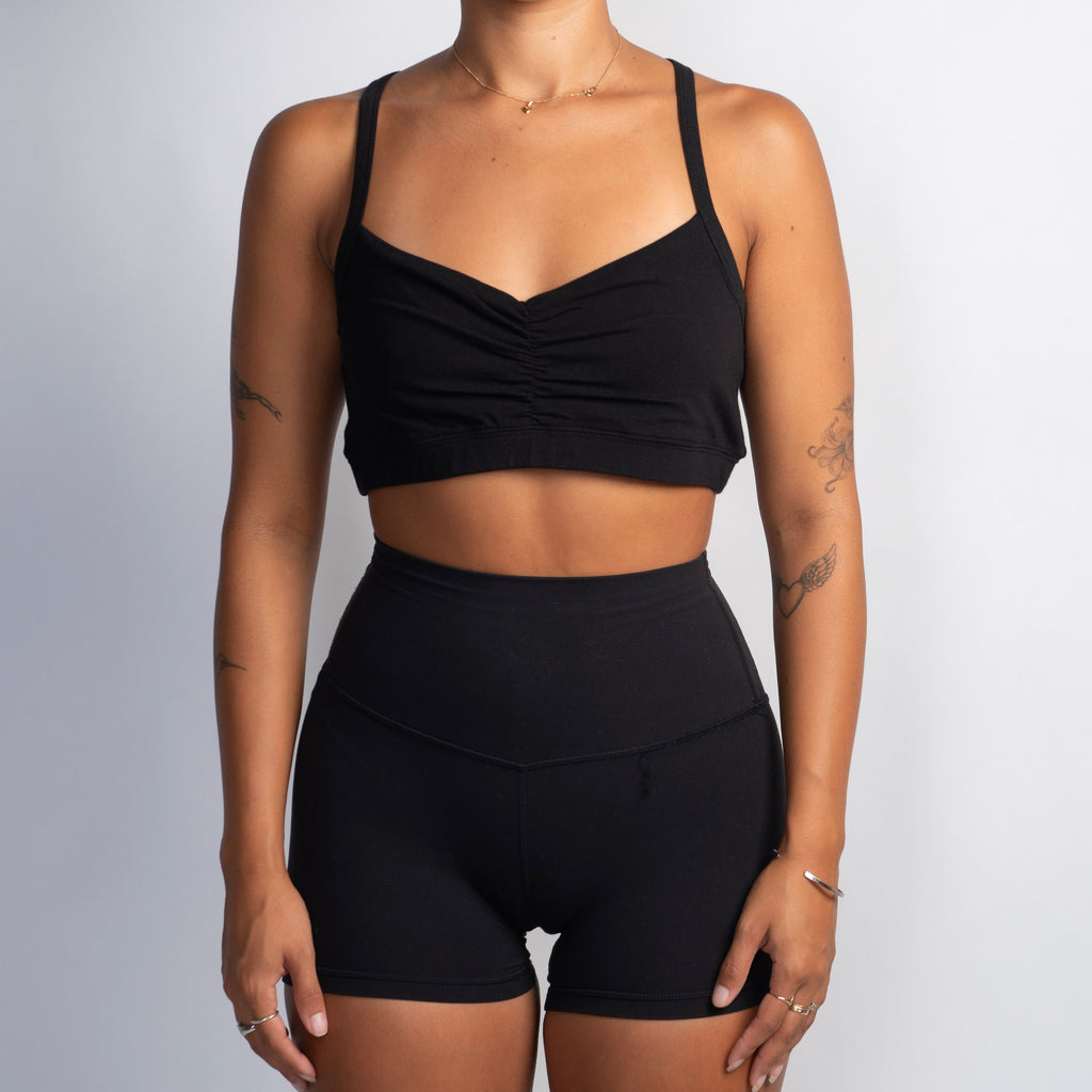 BLACK COTTON CROP TOP