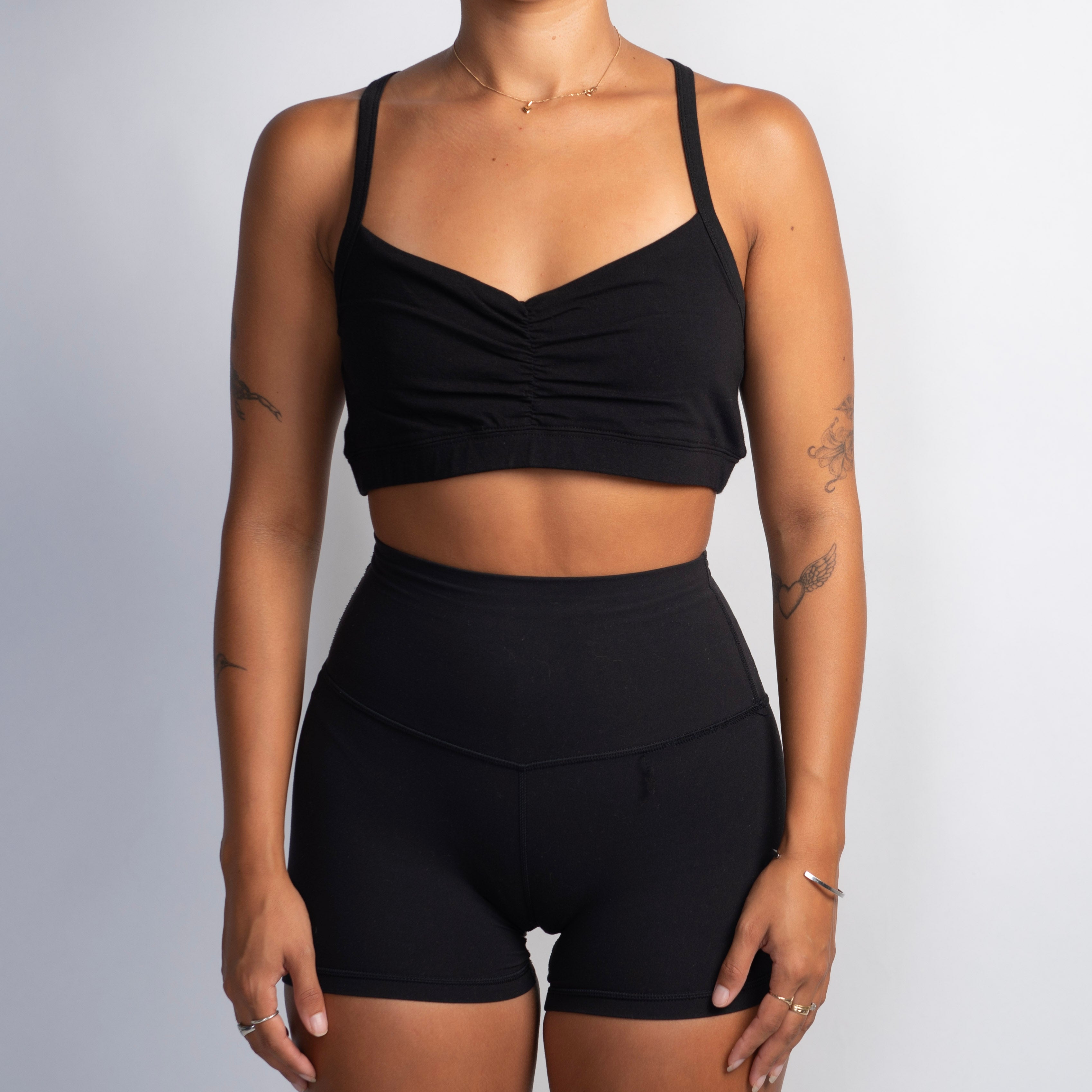 BLACK COTTON CROP TOP