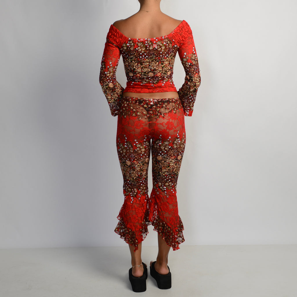 RED LACE 2 PIECE SET