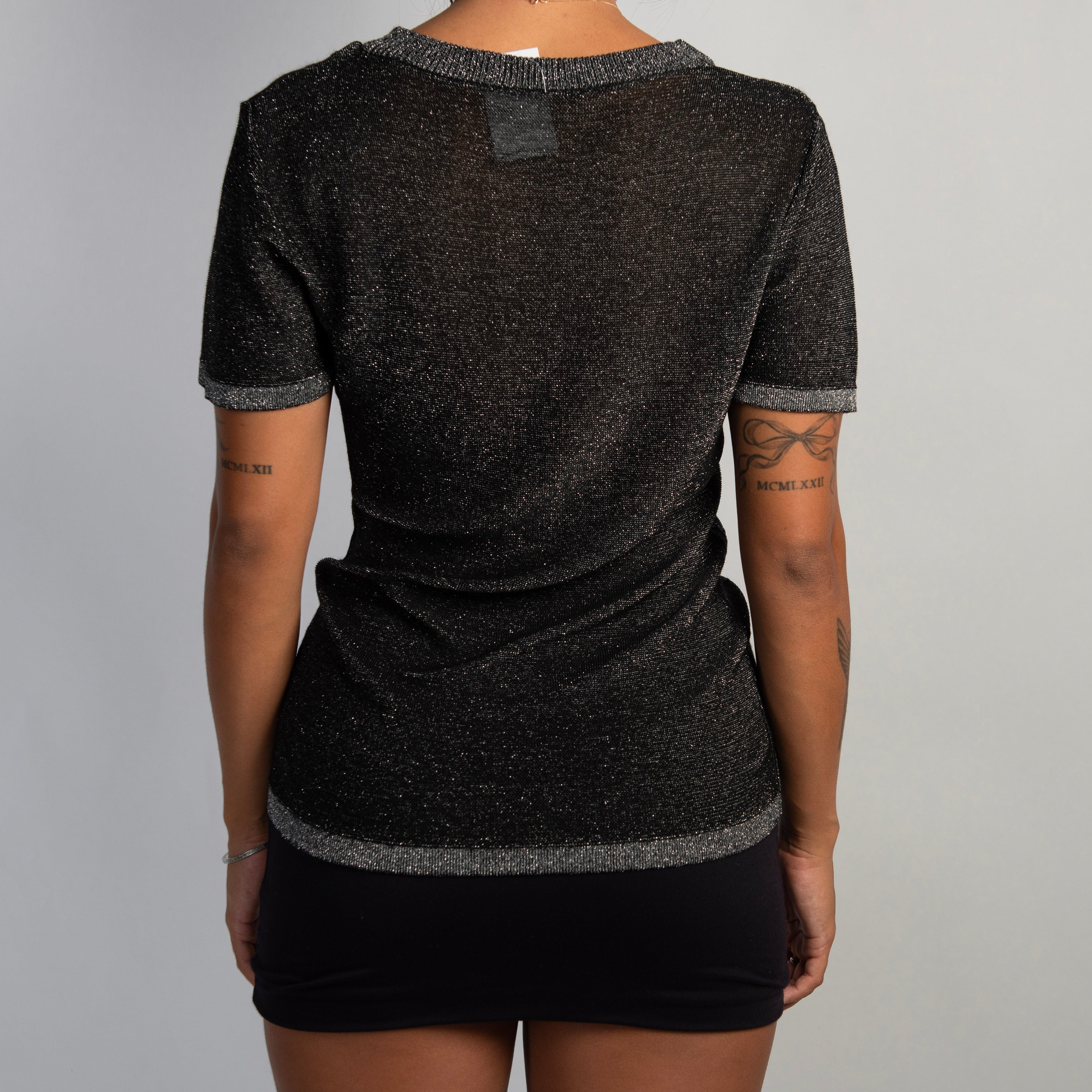 METALLIC KNIT TSHIRT