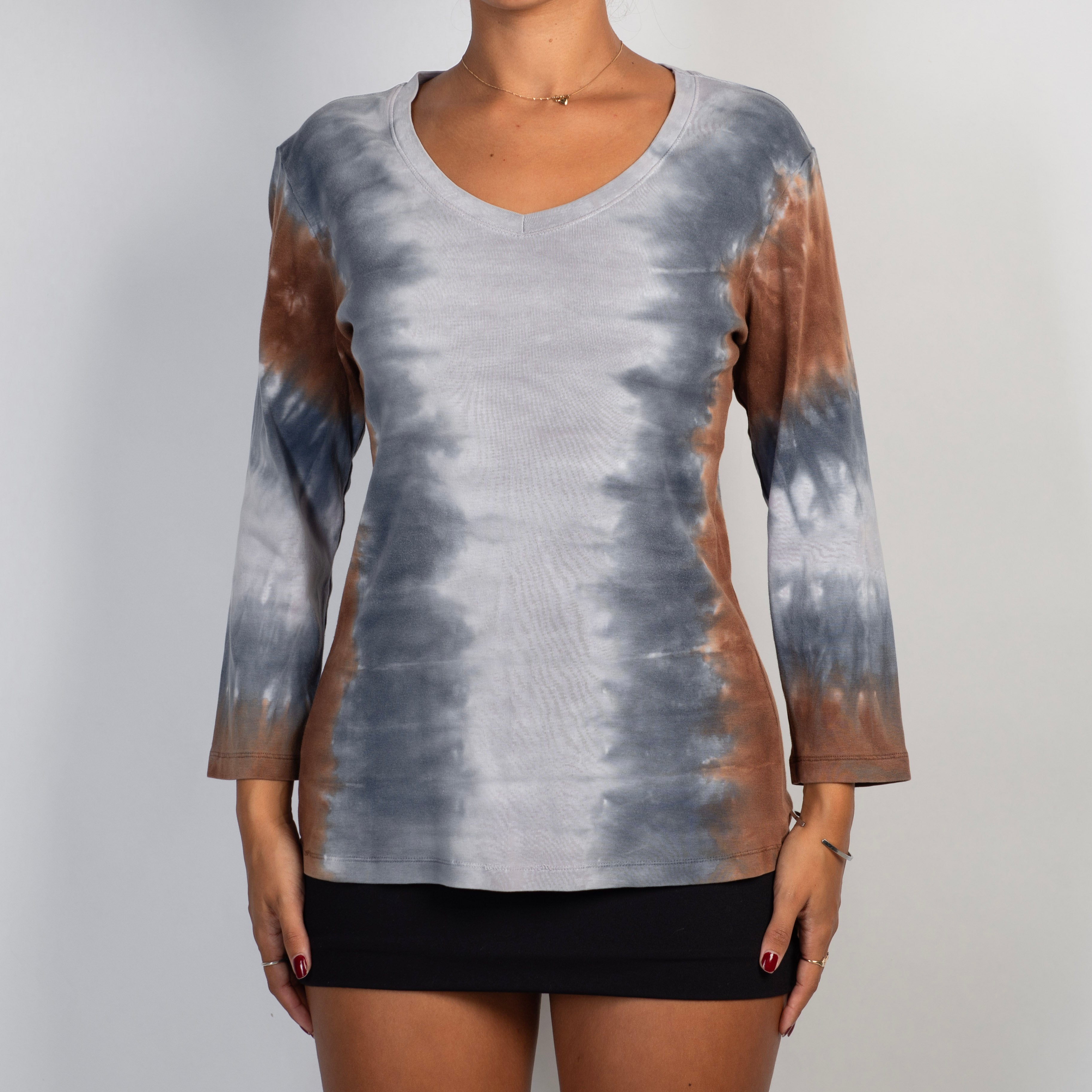 TIE DYE V NECK TOP