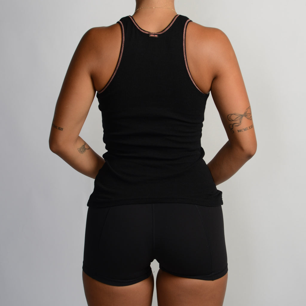 BLACK COTTON TANK TOP