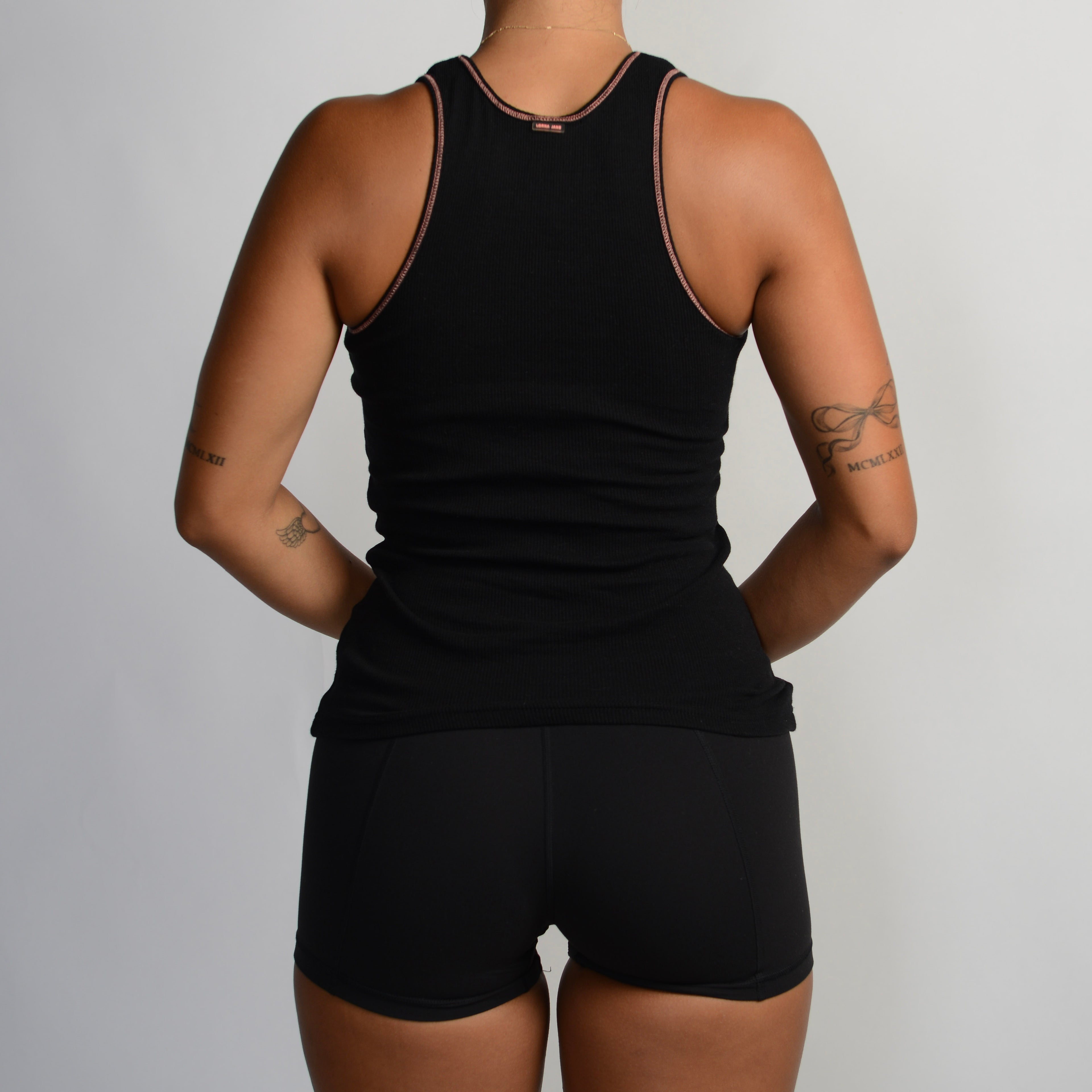 BLACK COTTON TANK TOP