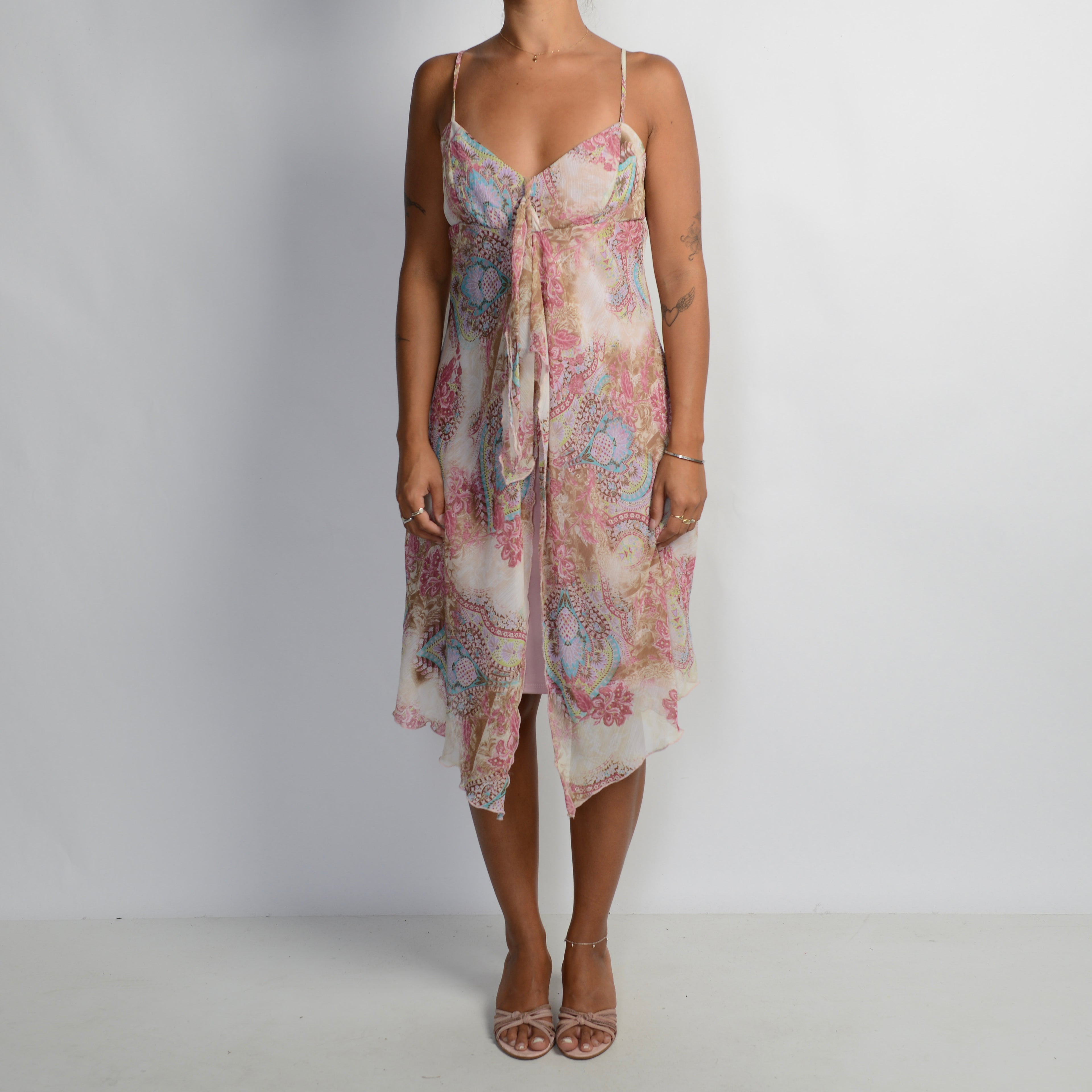 PINK PAISLEY SILK DRESS