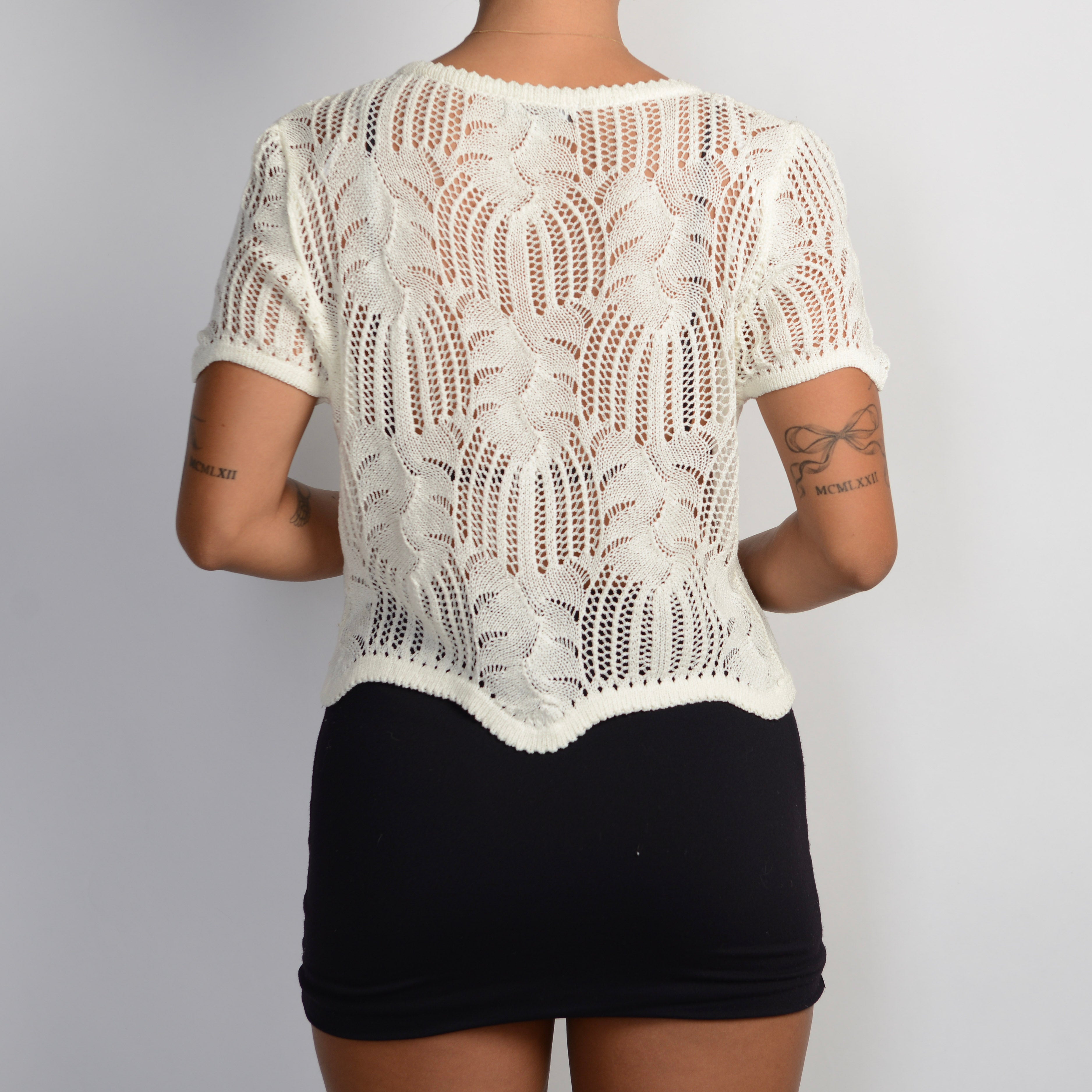 WHITE CROCHET CARDIGAN