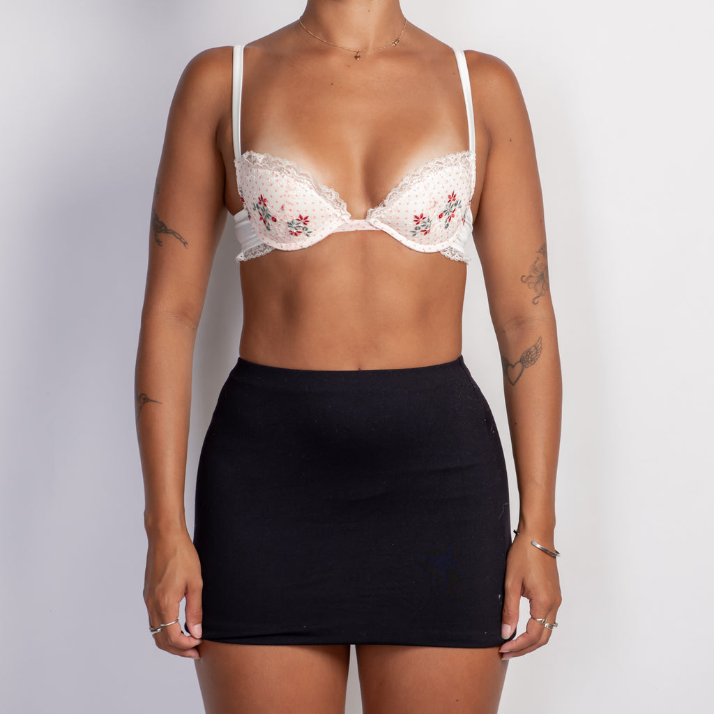 EMBROIDERED FLORAL MESH BRA