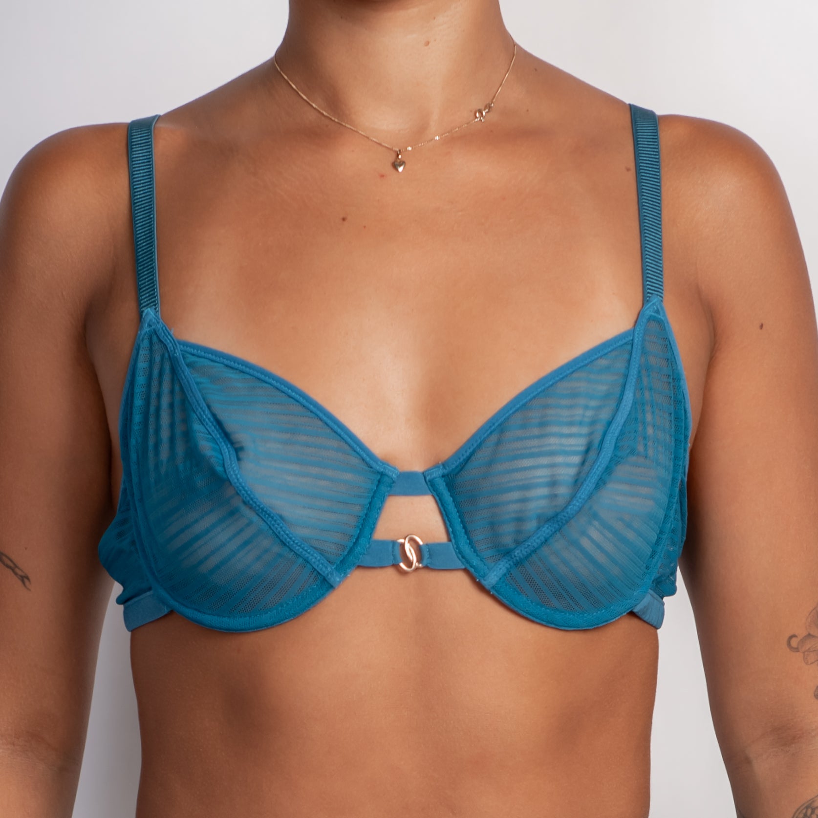 TEAL MESH SOFT CUP BRA