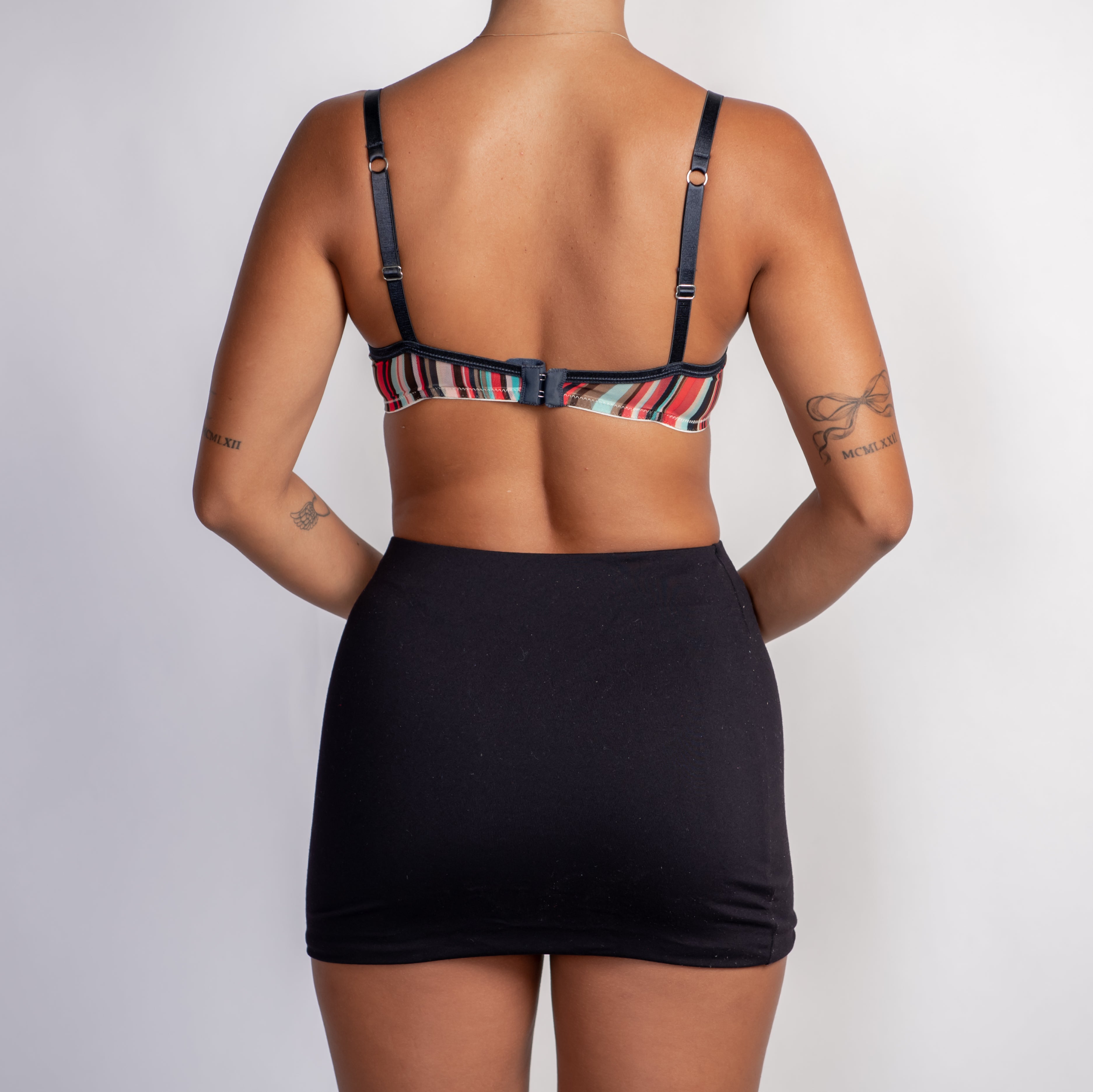 STRIPE MESH SOFT CUP BRA