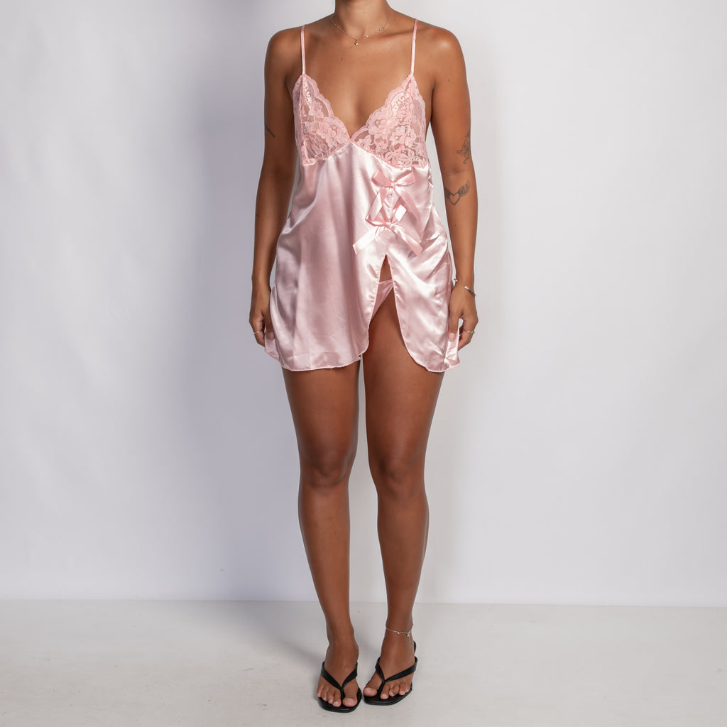 BABY PINK SATIN CHEMISE