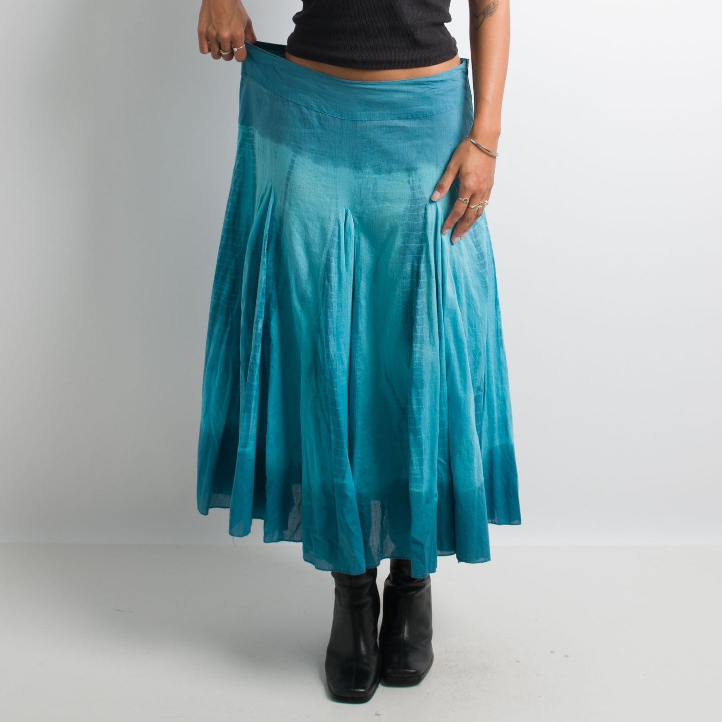 TEAL TIE DYE SKIRT