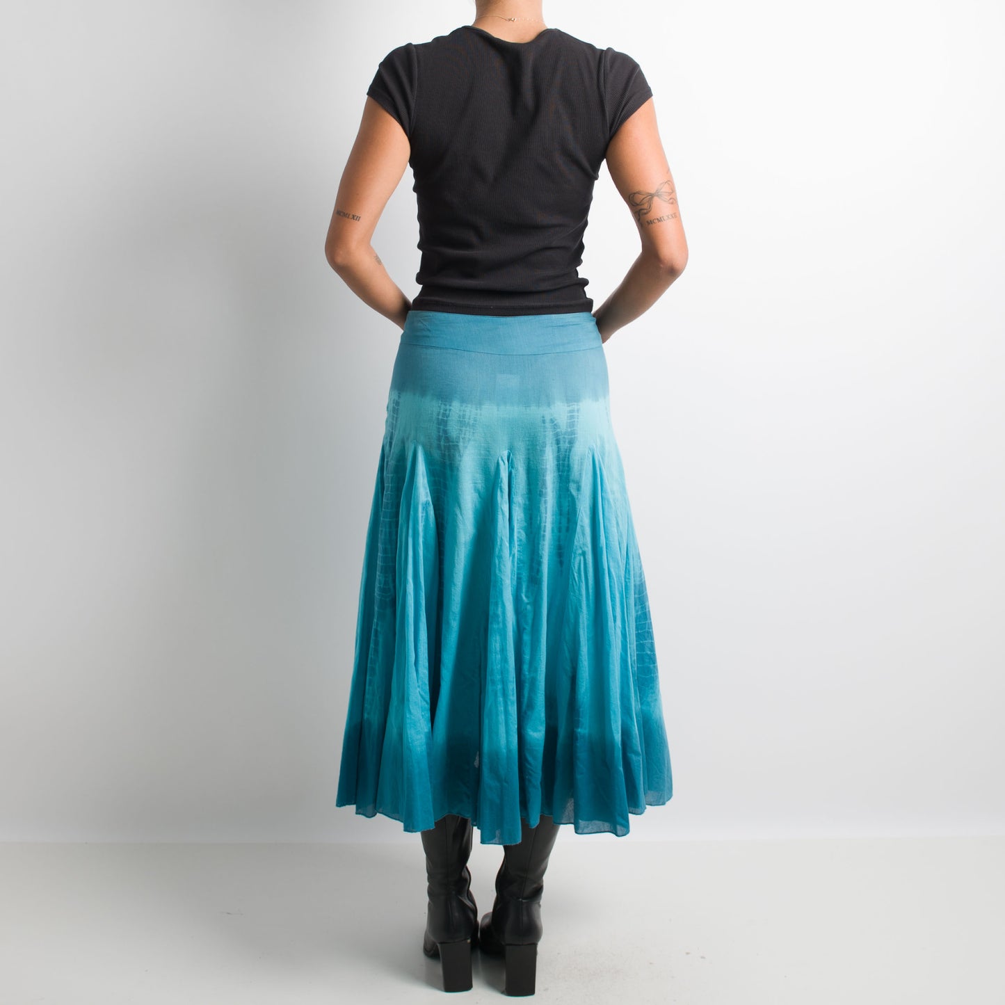 TEAL TIE DYE SKIRT