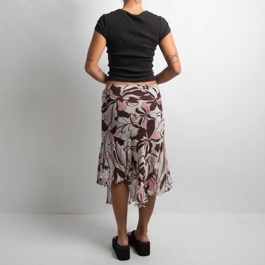FLORAL ASYMMETRIC SKIRT