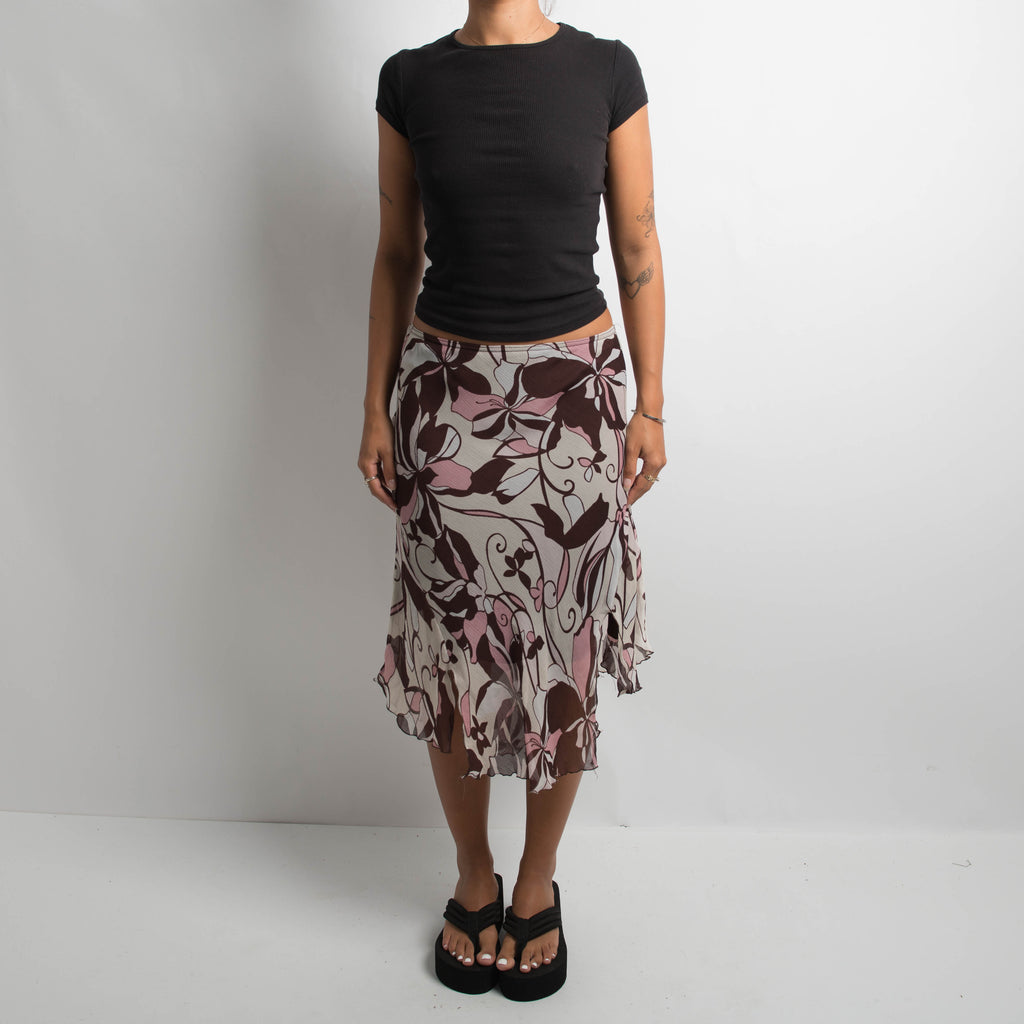 FLORAL ASYMMETRIC SKIRT