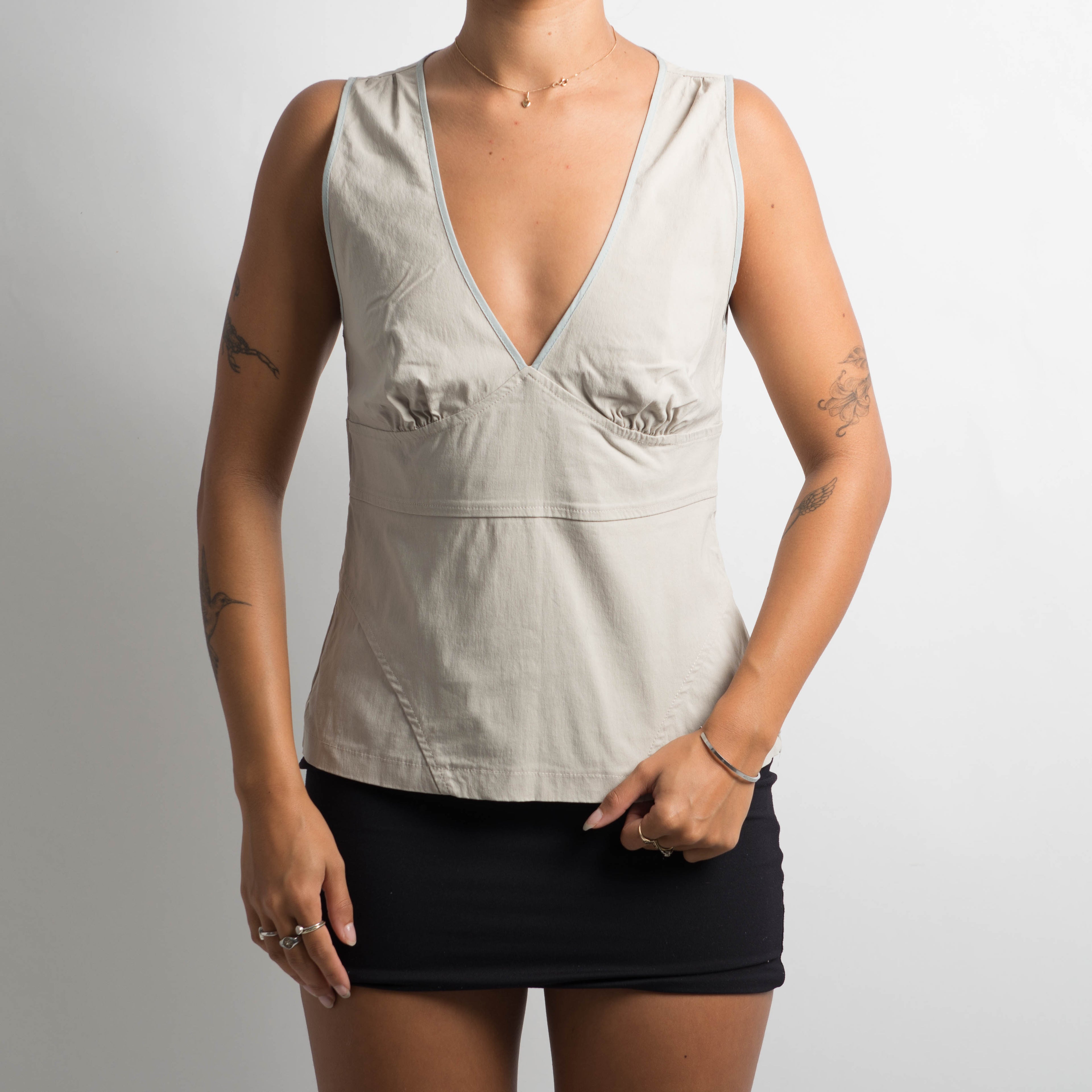 BEIGE SLEEVELESS TOP