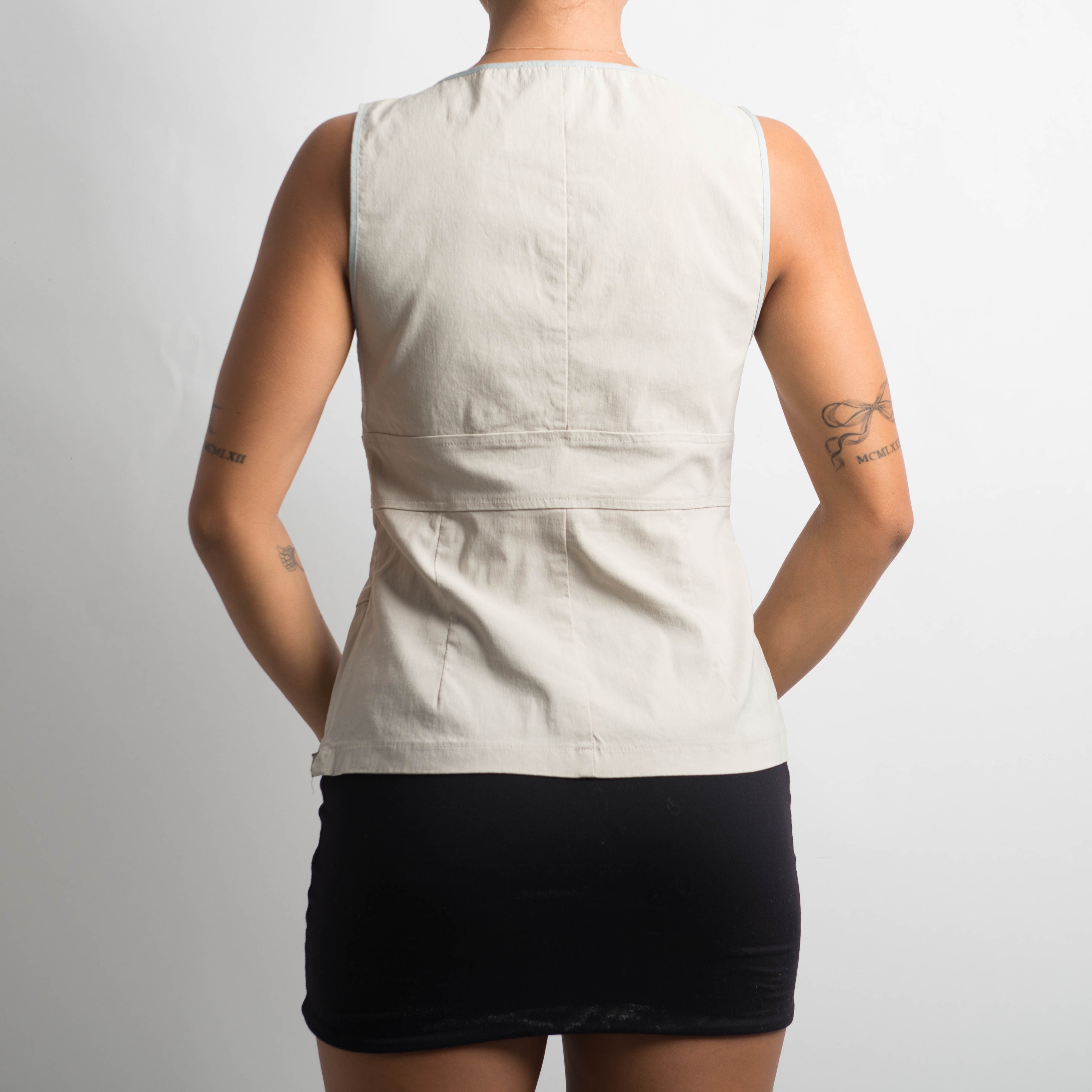 BEIGE SLEEVELESS TOP