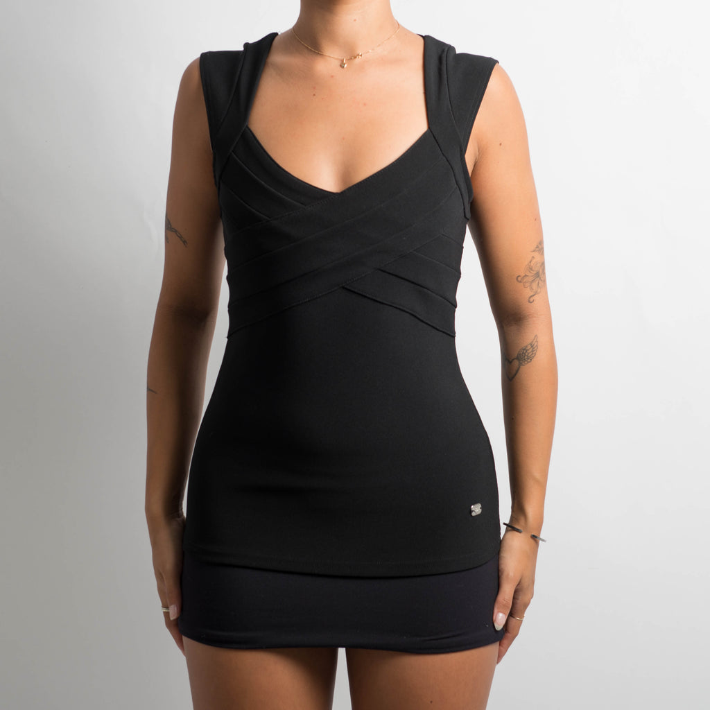 BLACK BANDAGE TOP