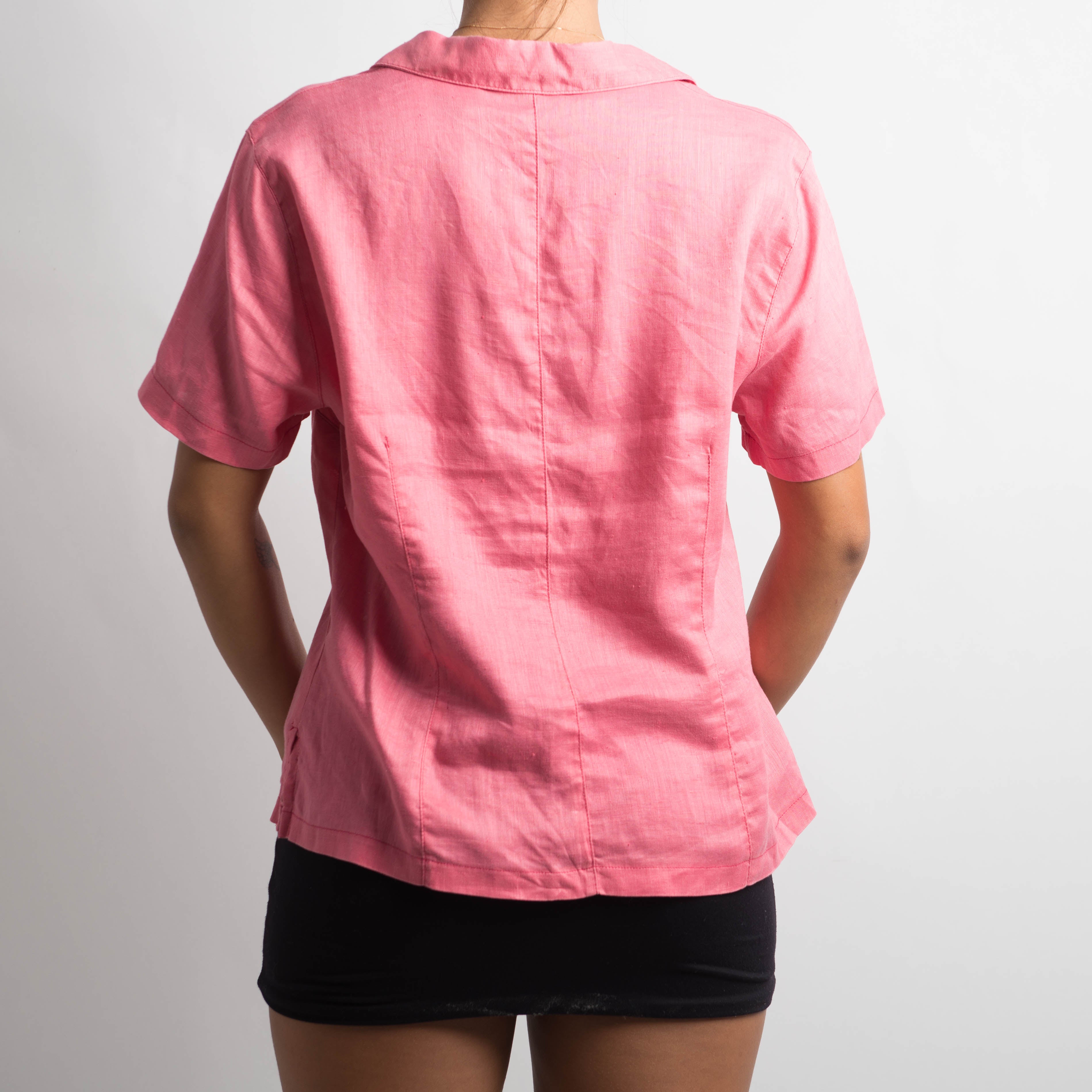 PINK SHORT SLEEVE BLOUSE