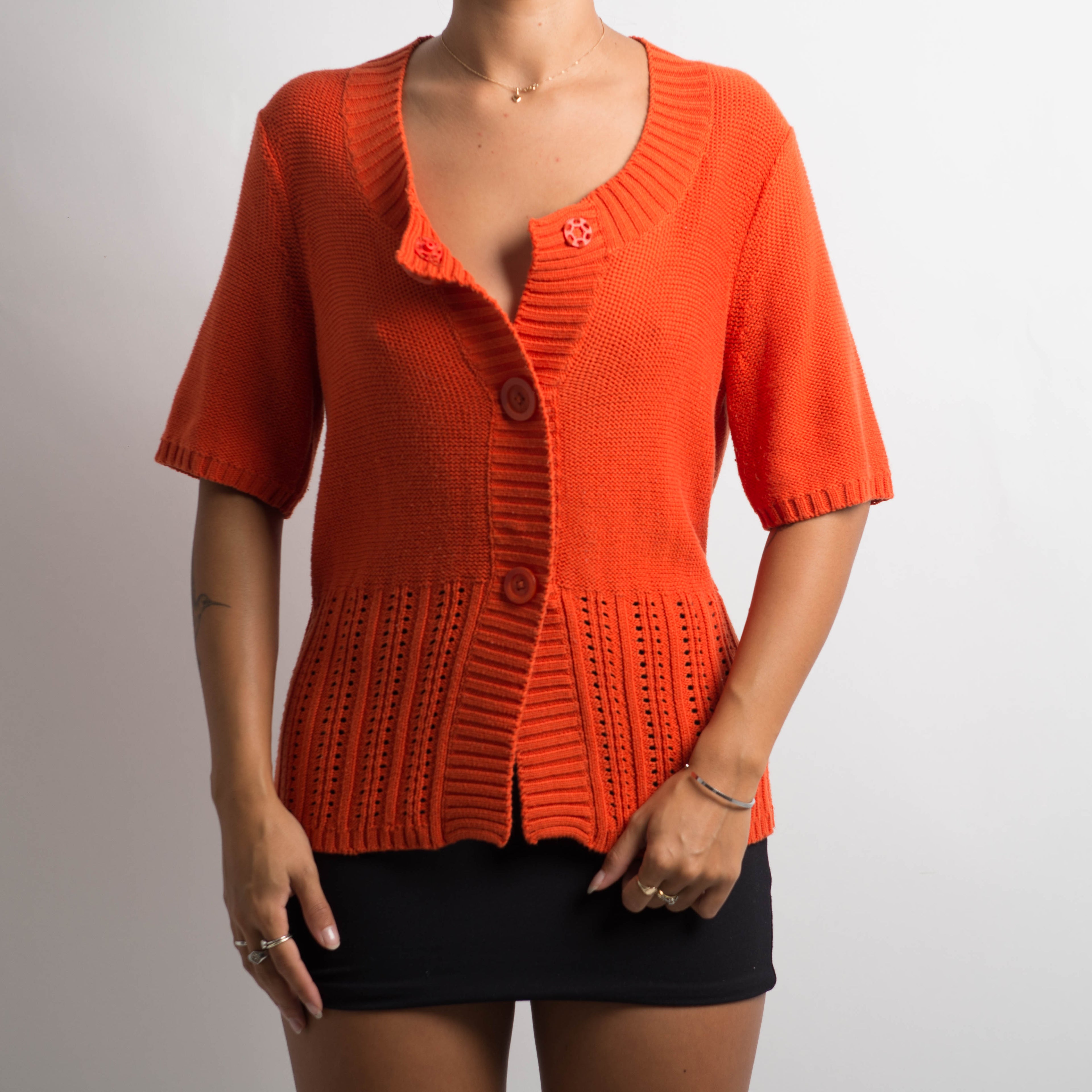BRIGHT ORANGE KNIT TOP