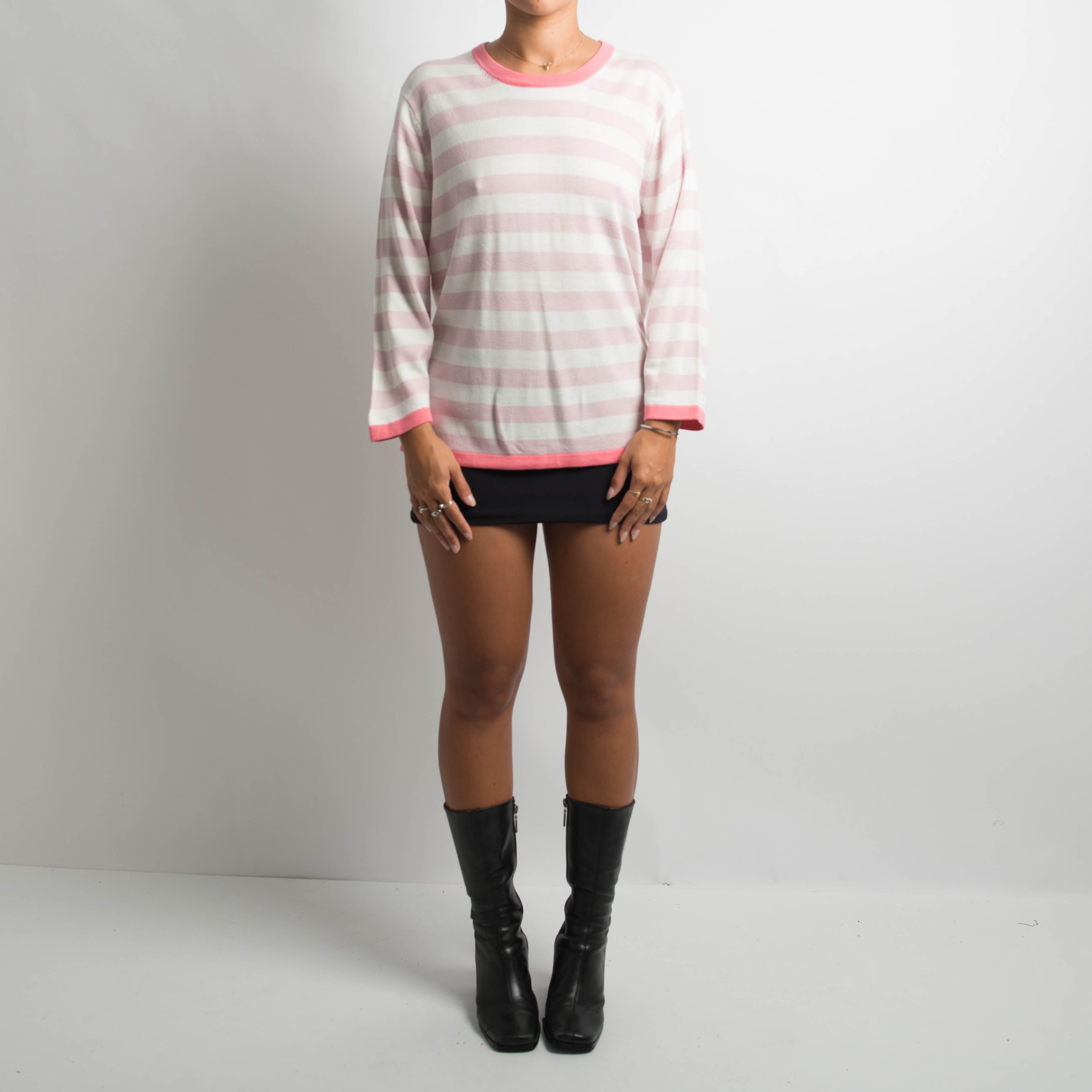 PINK STRIPED KNIT TOP