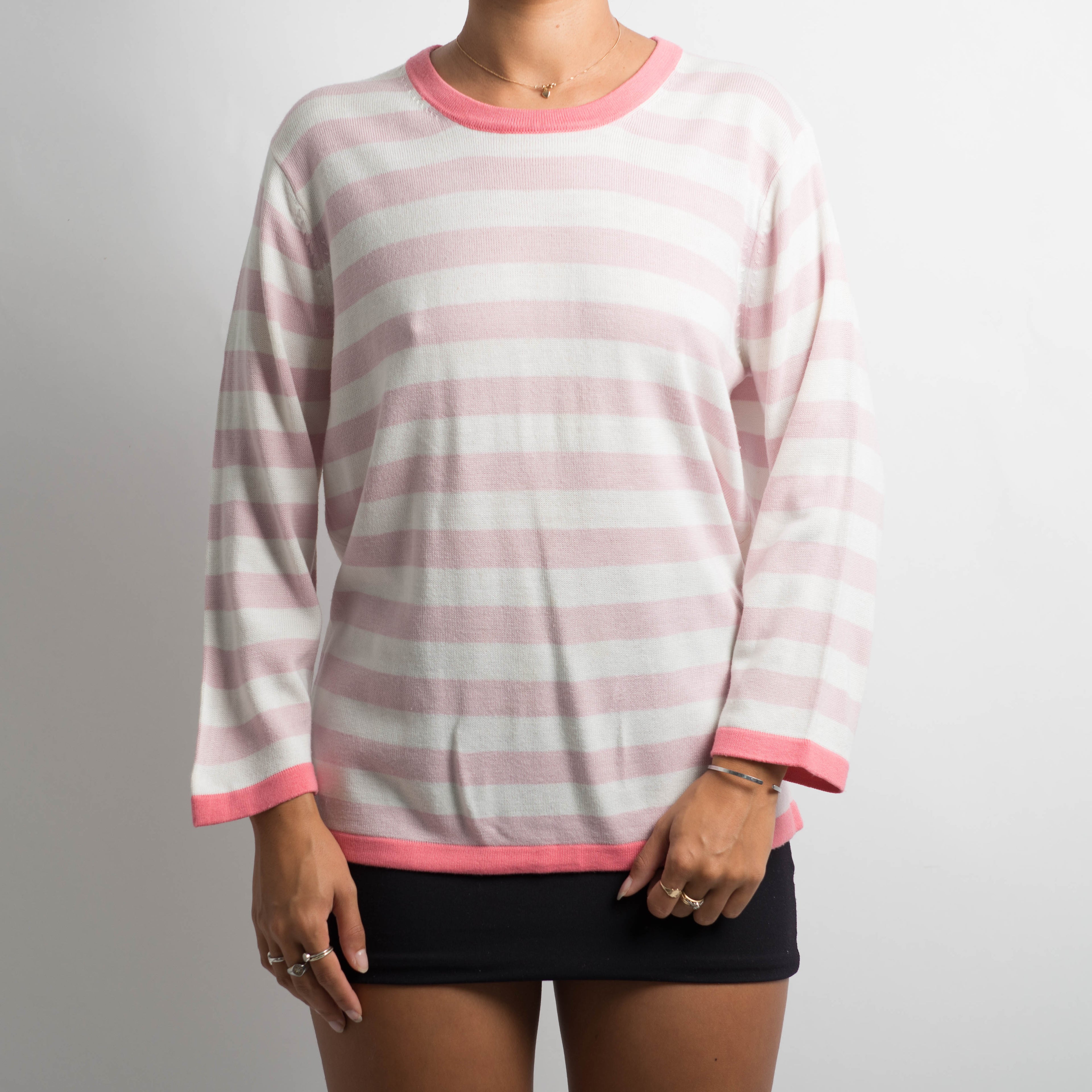 PINK STRIPED KNIT TOP