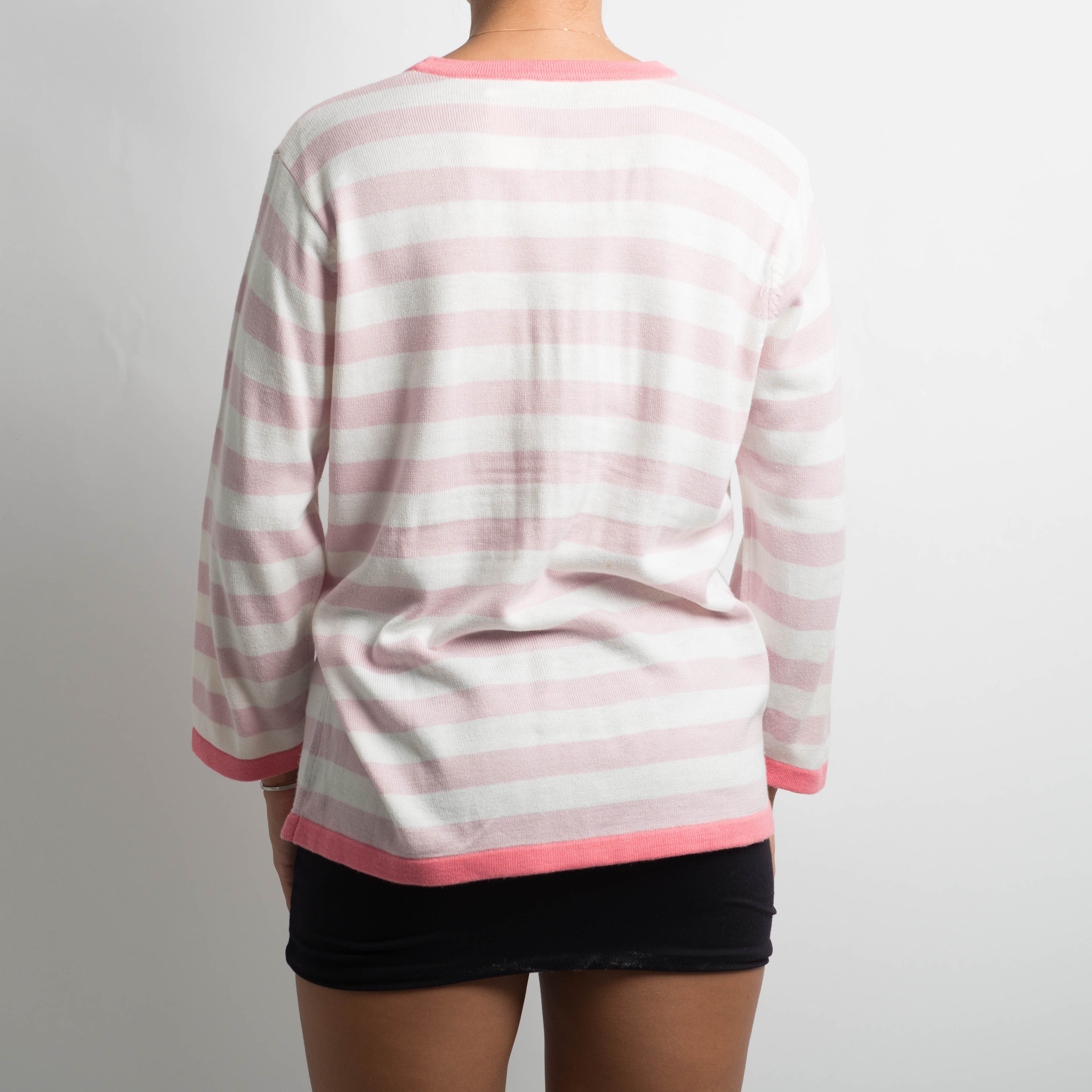 PINK STRIPED KNIT TOP