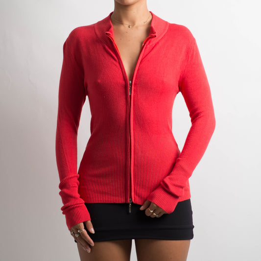 BRIGHT ZIP KNIT TOP