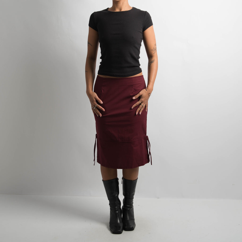 MAROON MIDI SKIRT