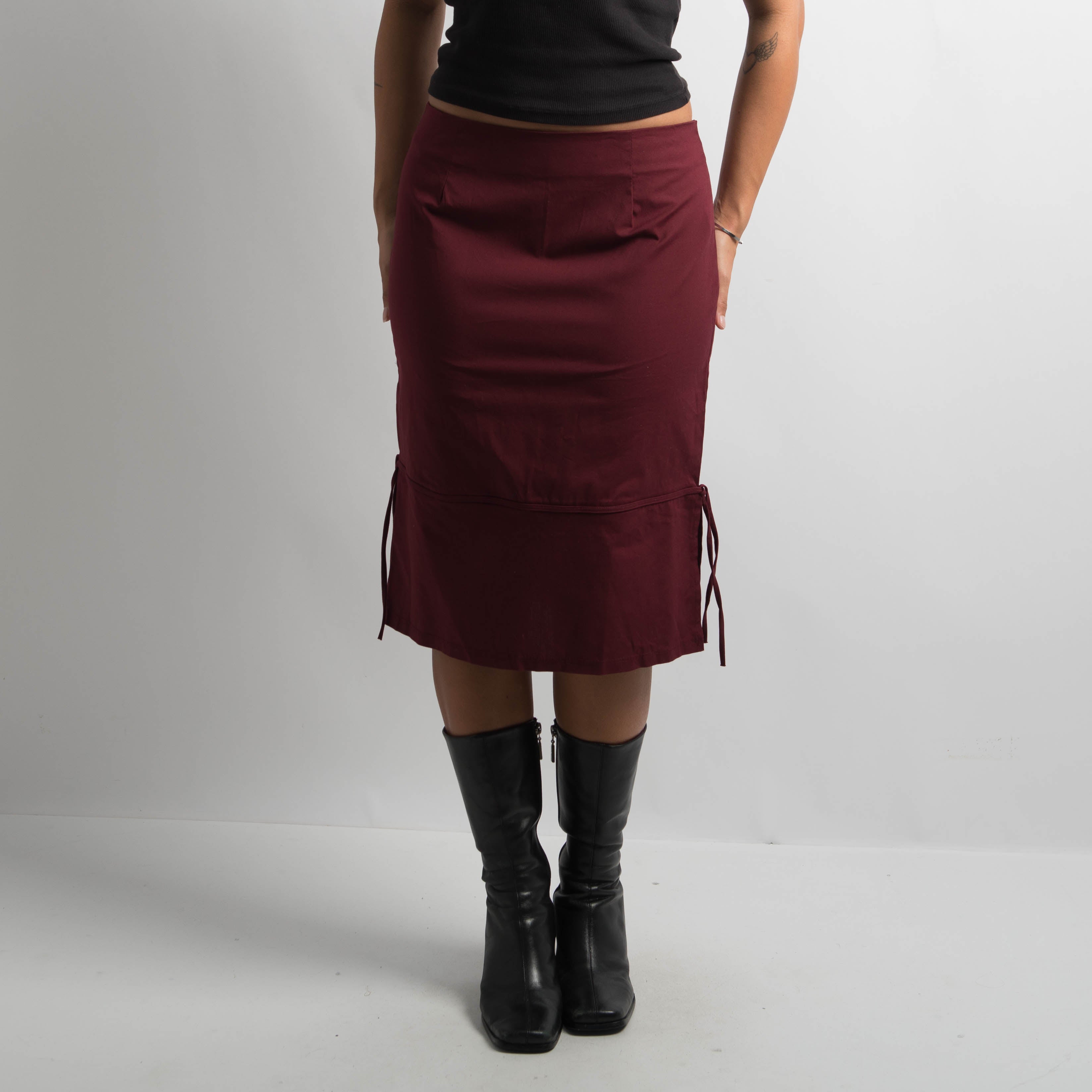 MAROON MIDI SKIRT