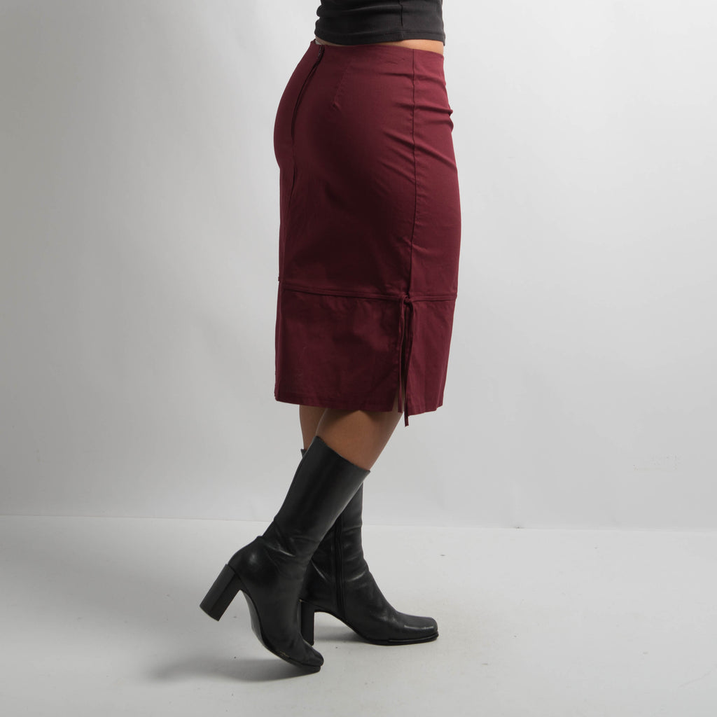 MAROON MIDI SKIRT