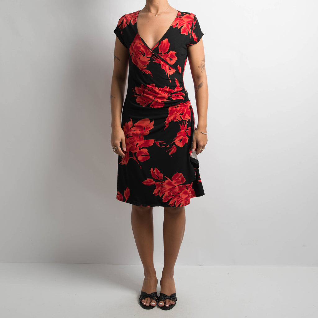 RED FLORAL DRESS