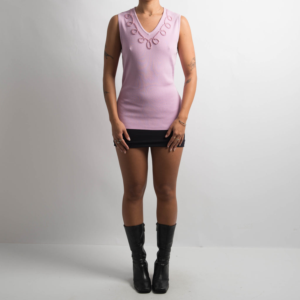 PINK BEADED TOP