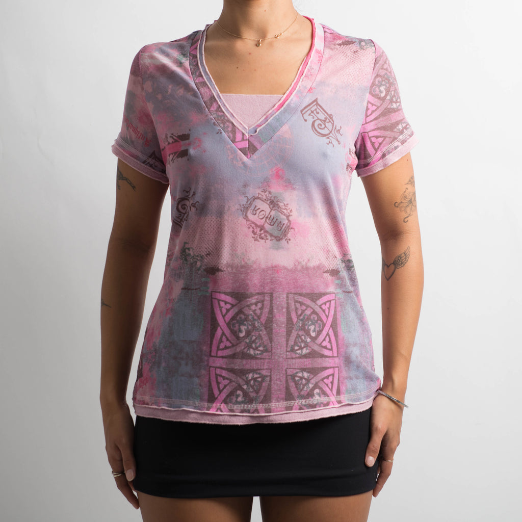 PINK MESH TOP